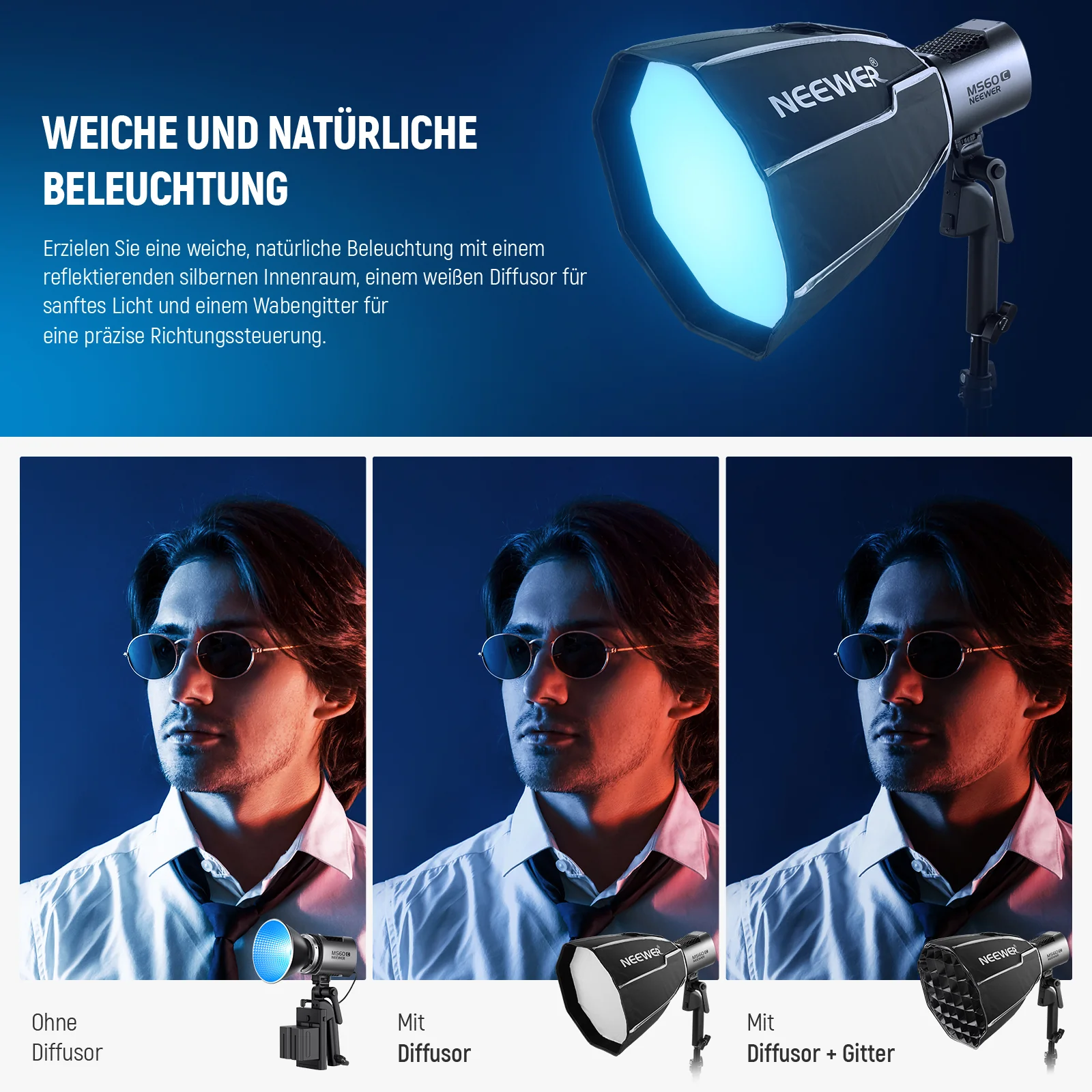 NEEWER NS3P Achteckige Softbox mit NEEWER Mount - Image 4