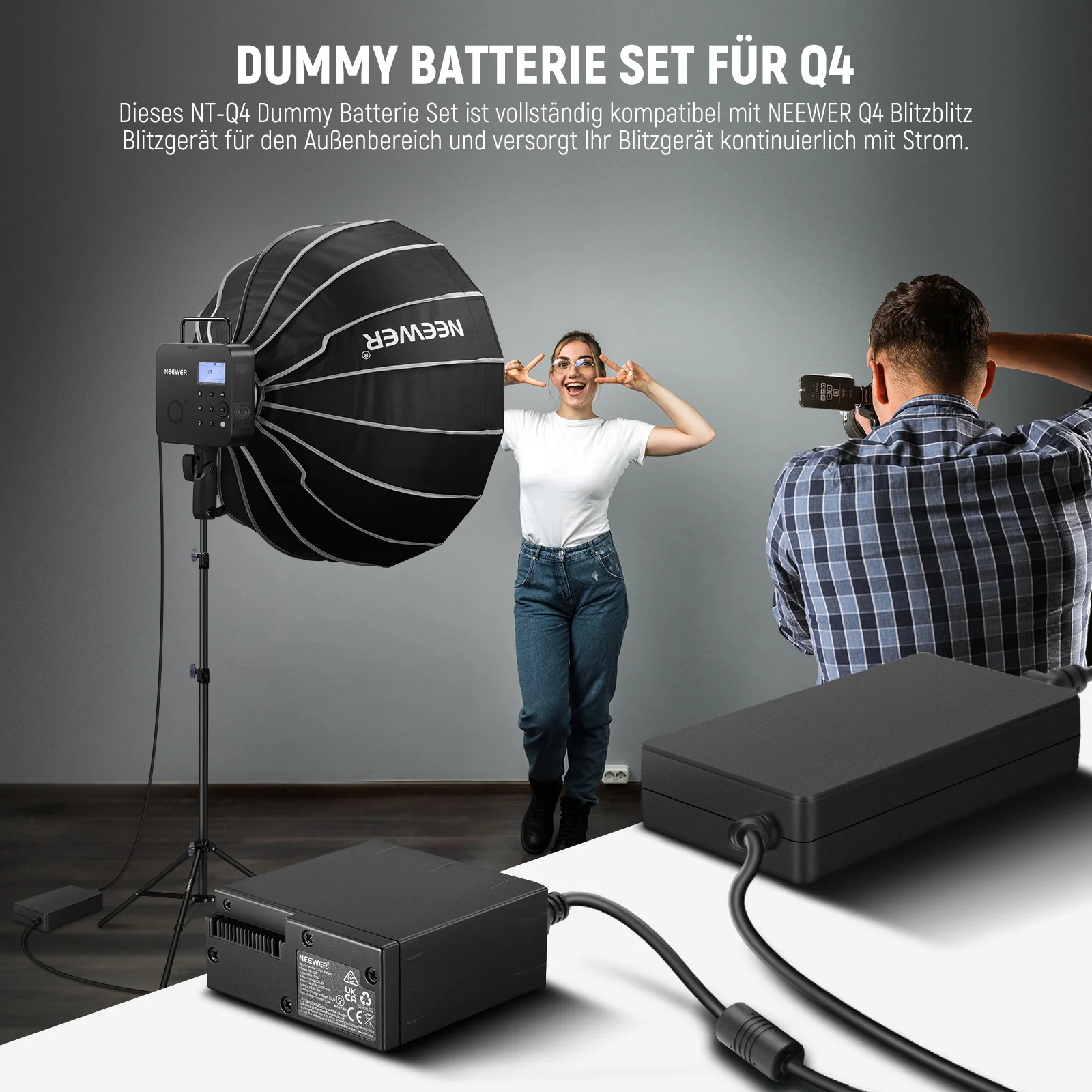 NEEWER NT-Q4 Dummy Akku Set für Q4/Q4PRO Blitzgerät - Image 4