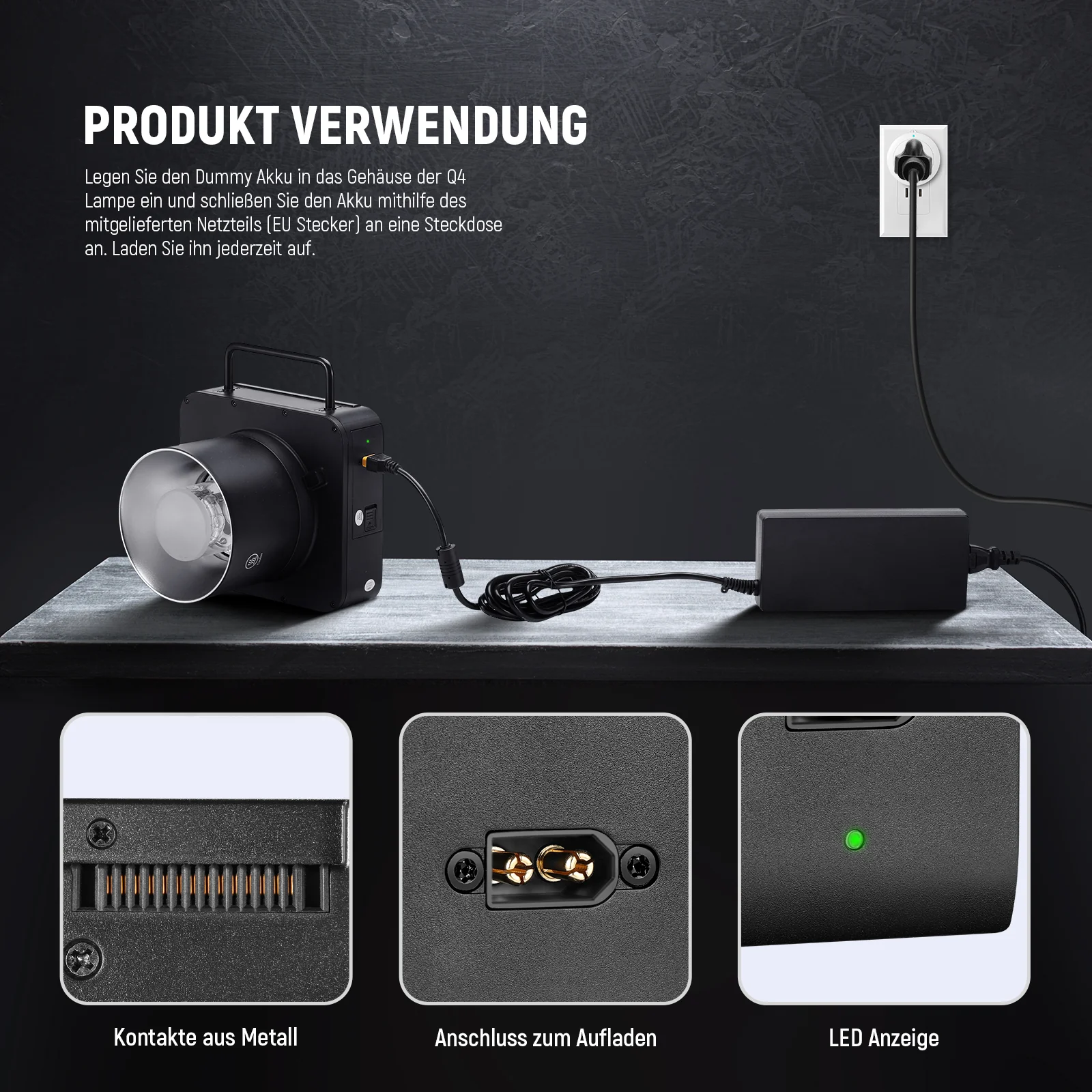 NEEWER NT-Q4 Dummy Akku Set für Q4/Q4PRO Blitzgerät - Image 5