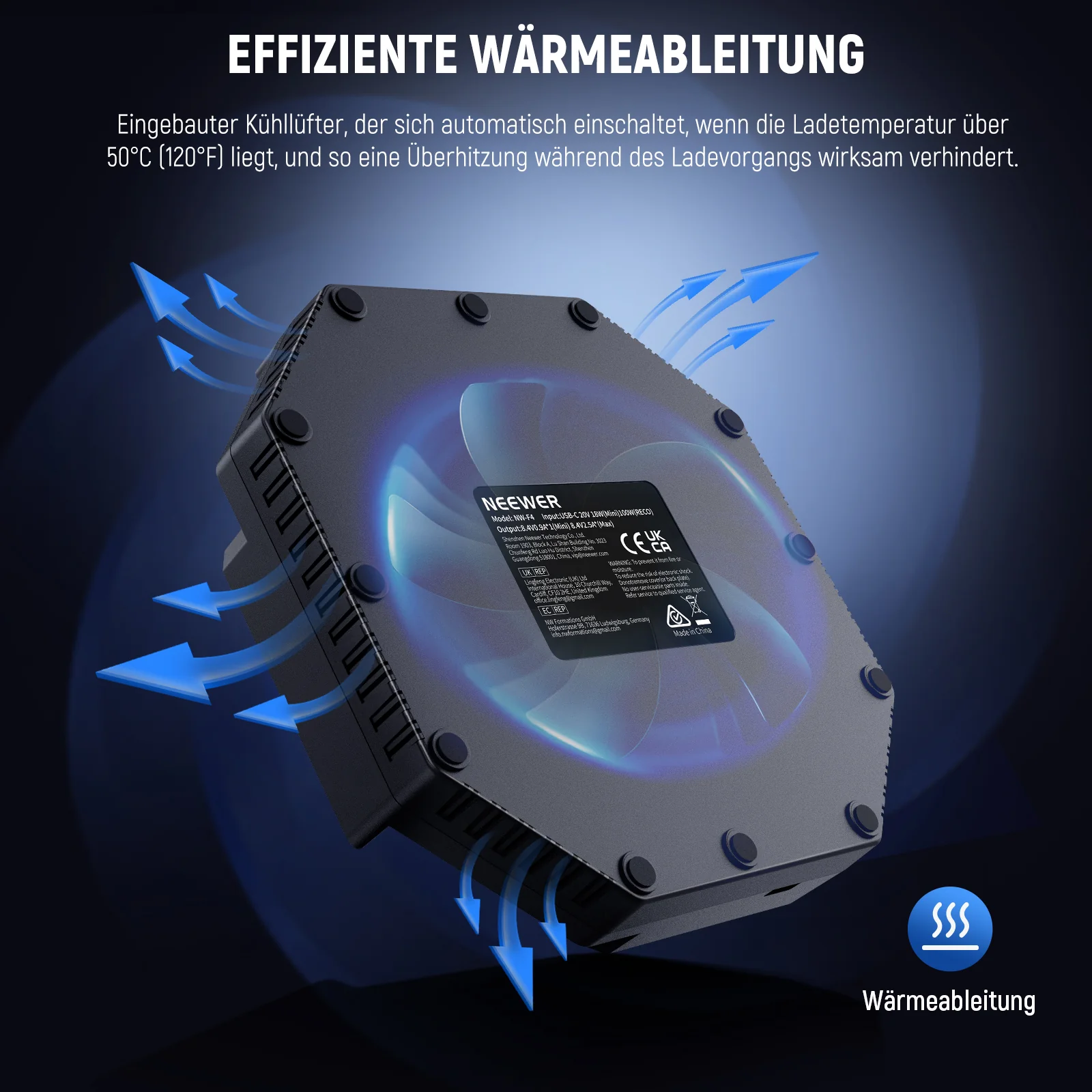 NEEWER NW-F4+NW-F970 7800mAh Ersatzakkus & 100W PD 4 Kanal OLED Schnellladegerät - Image 7
