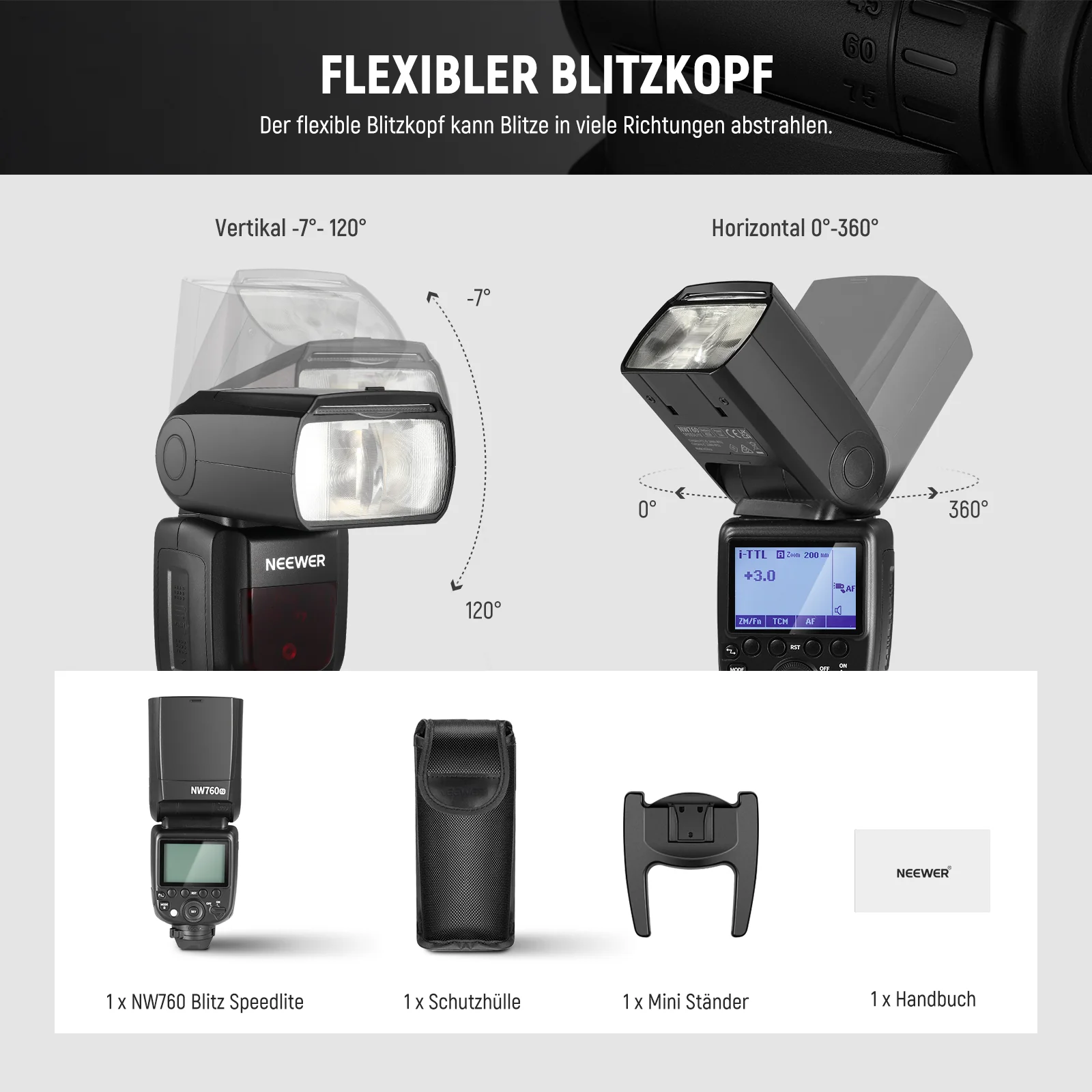 NEEWER NW760 TTL Flash Blitz Speedlite - Image 9