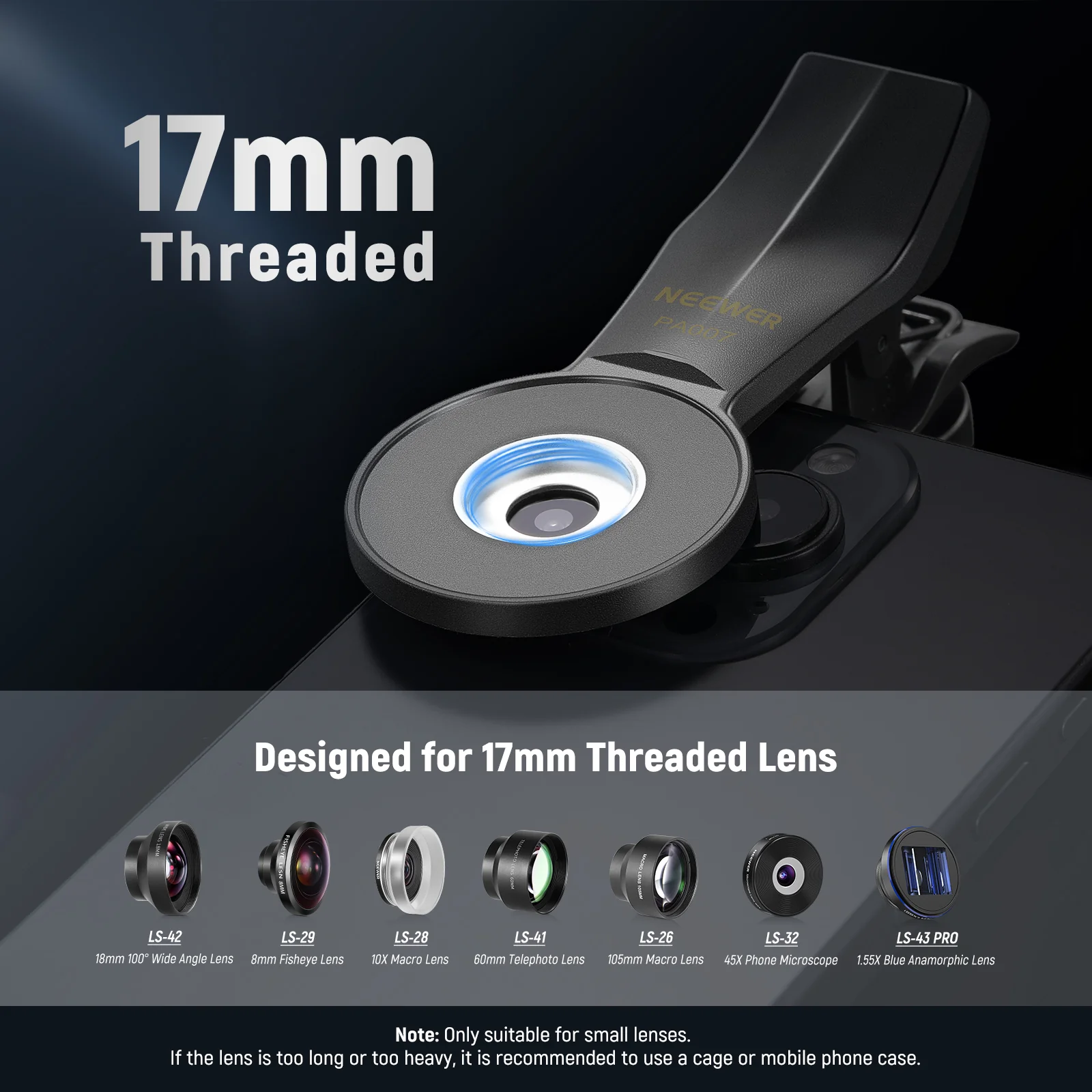 NEEWER PA007 Universal Handyobjektivclip für 17mm Gewindeobjektiv - Image 2