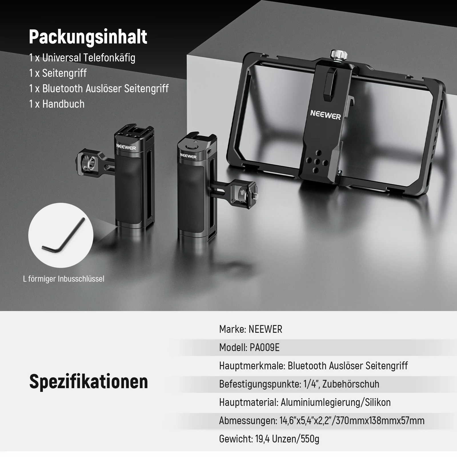 NEEWER PA009E Universal Phone Cage Video Rig - Image 8