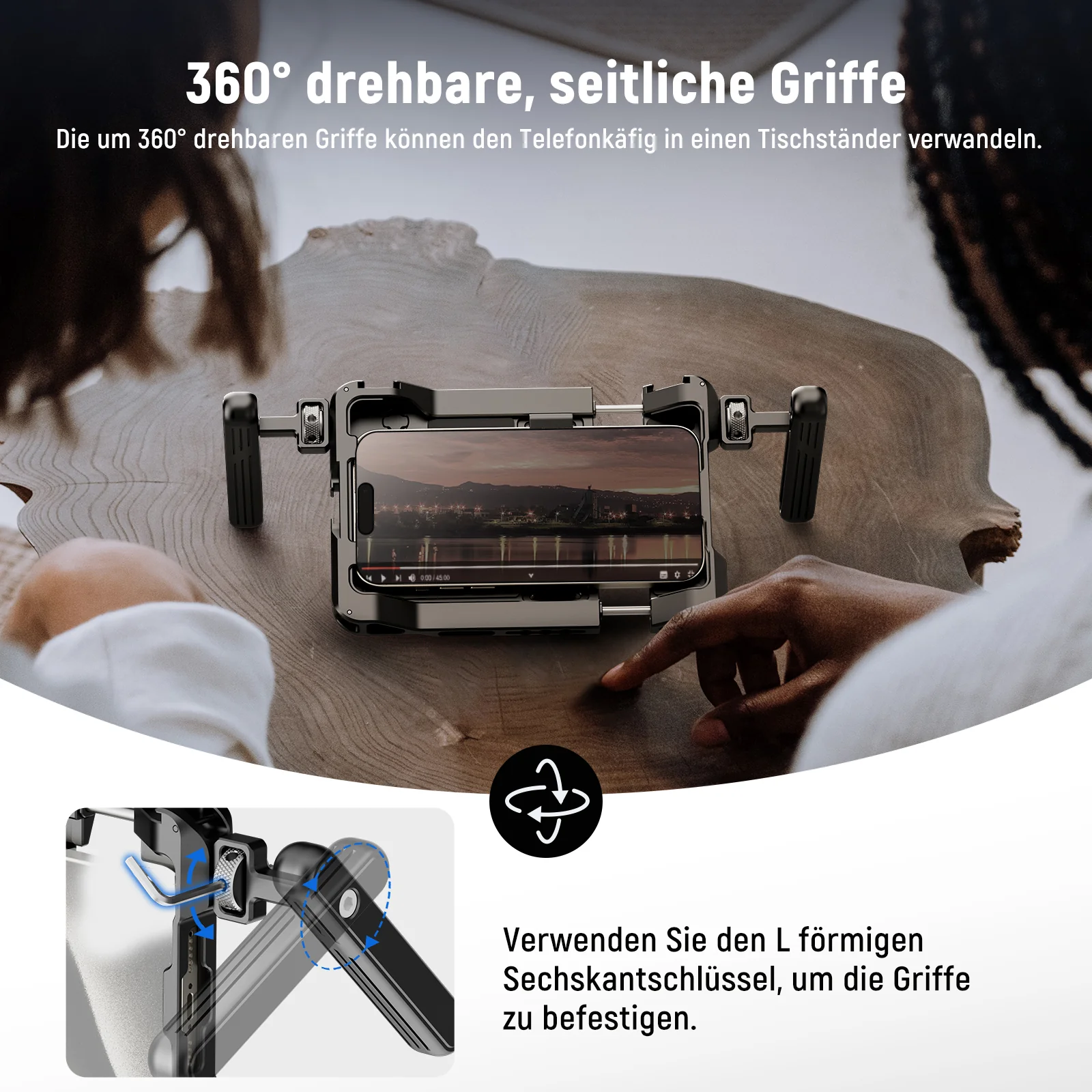 NEEWER PA017 Universal Phone Käfig Cage Video Rig mit Griffen - Image 3