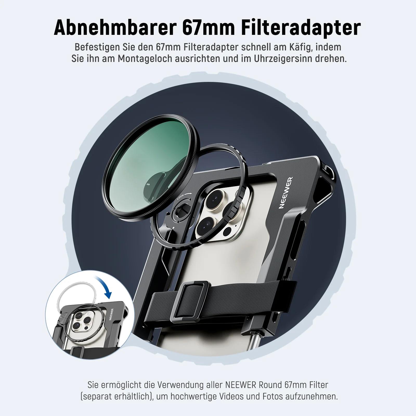 NEEWER PA017 Universal Phone Käfig Cage Video Rig mit Griffen - Image 4