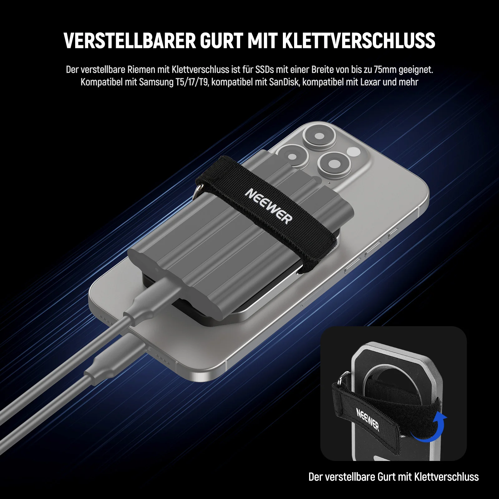 NEEWER PA040 Magnetischer SSD Halter für MagSafe iPhone 16 15 Pro Max - Image 4