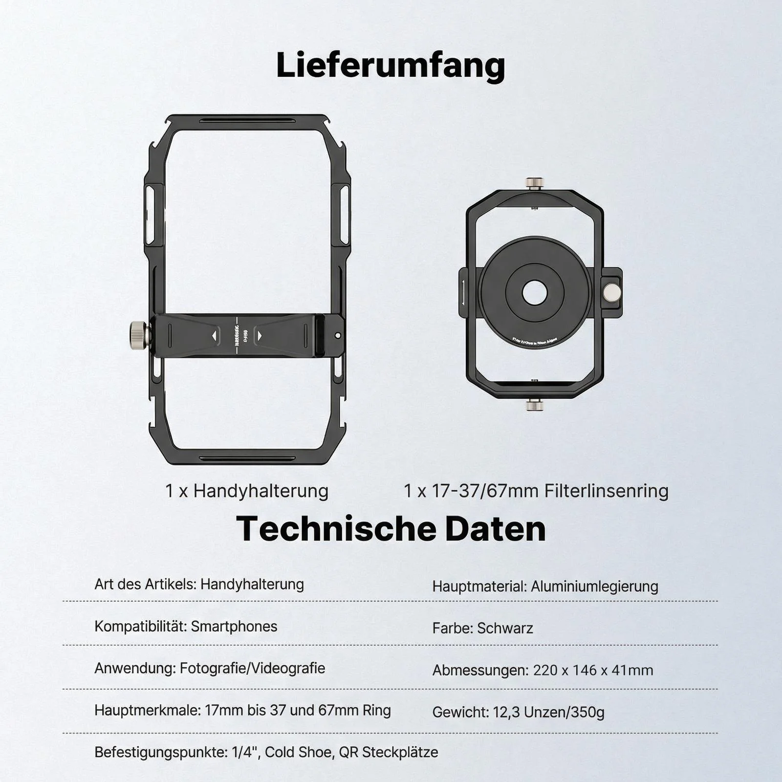 NEEWER PA058 Universal Käfig Cage mit 67mm Filteradapter & Kaltgeräteschuhen - Image 8