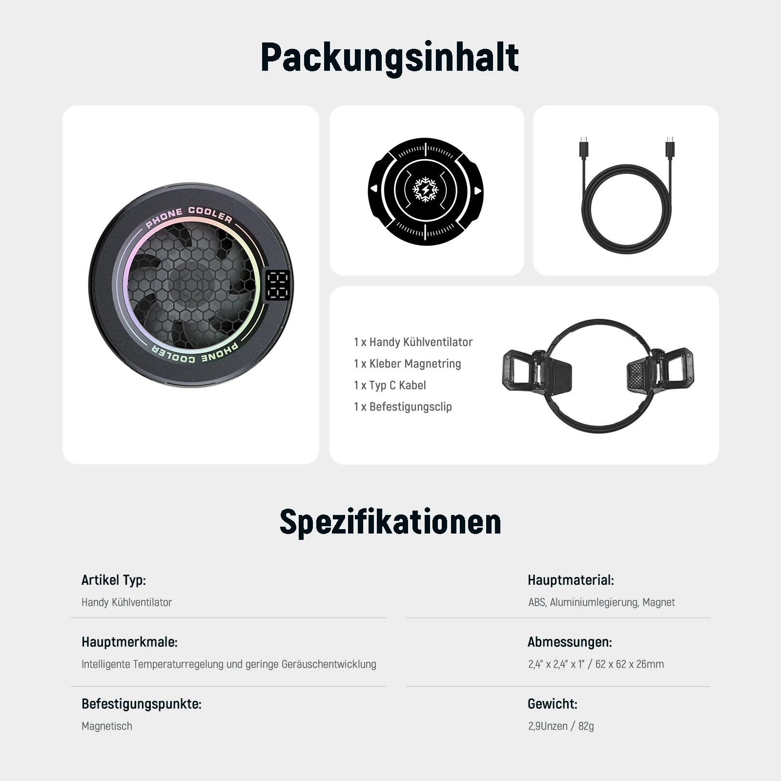 NEEWER BASICS PA069 Magnetischer Handy Kühler Lüfter für iPhone Android - Image 7