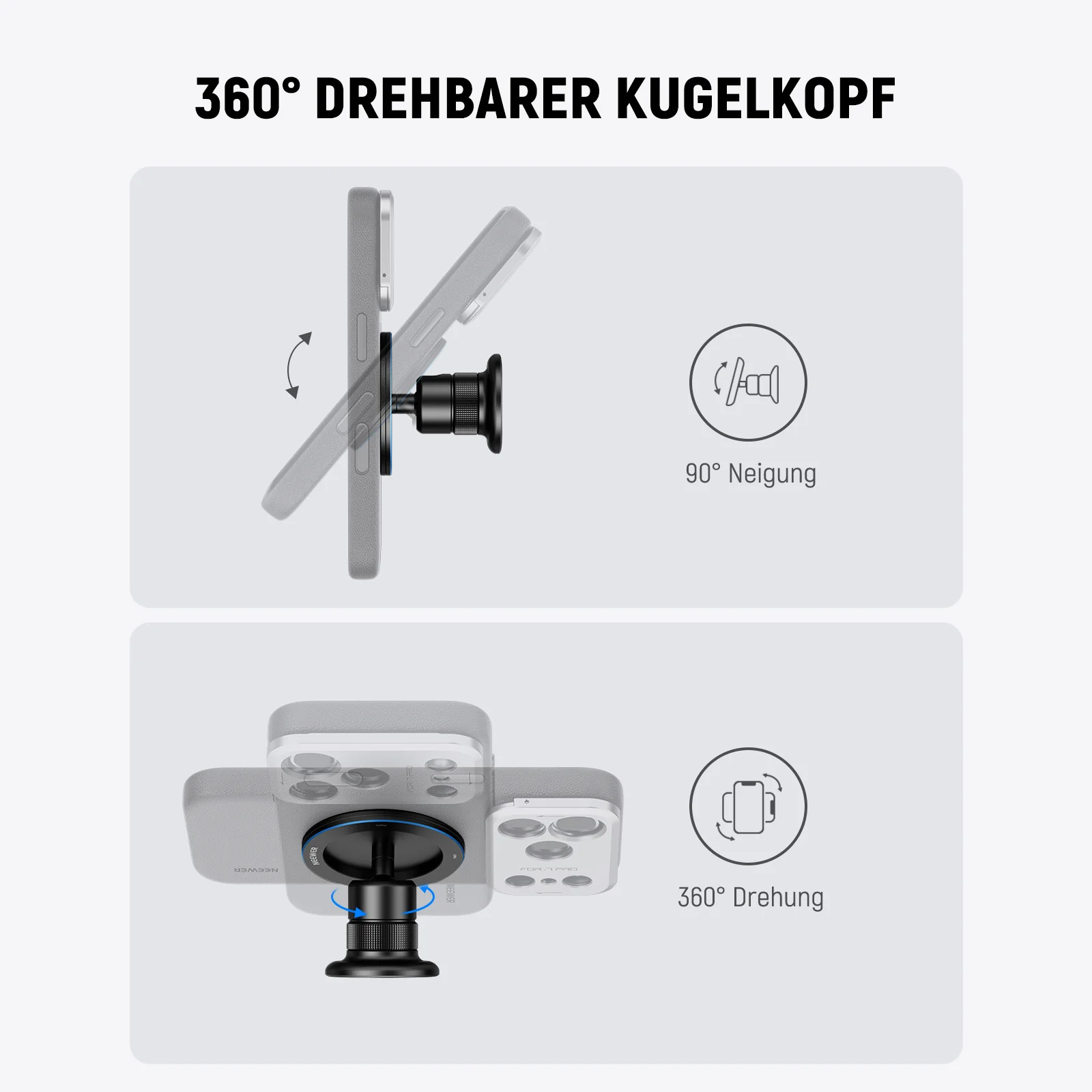 NEEWER PA072 Magnetische Smartphone Stativhalterung - Image 4