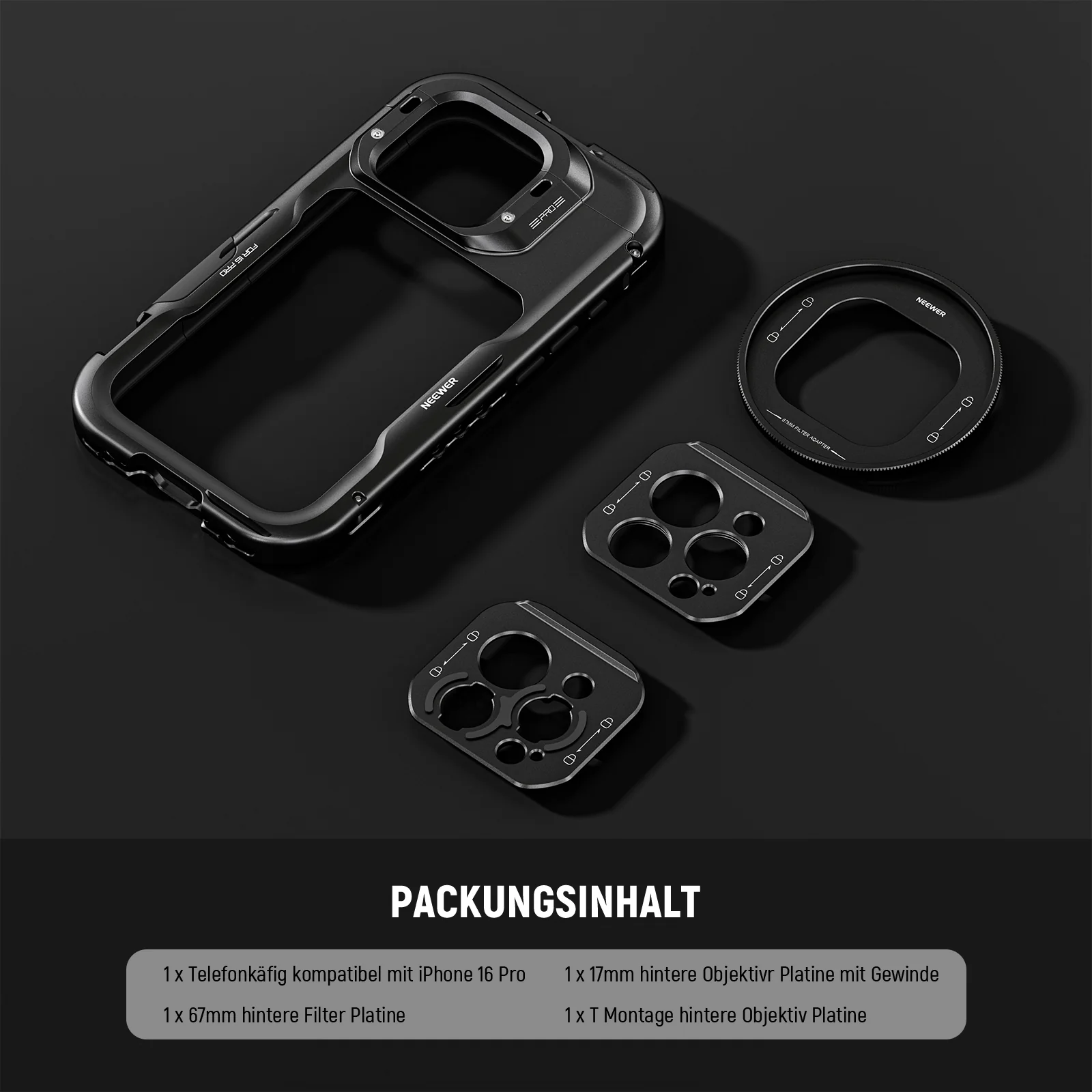 NEEWER PA073/PA074 iPhone 16 Pro/Pro Max Käfig Cage - Image 4