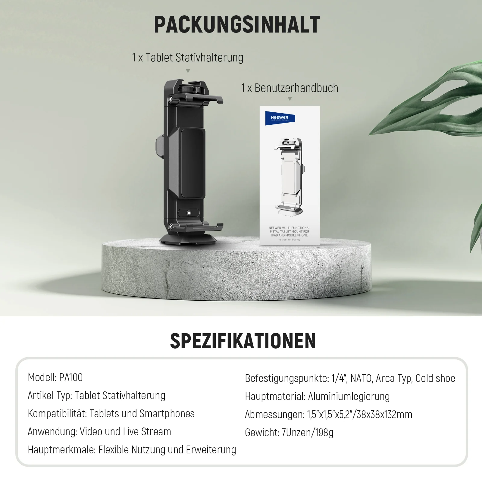 NEEWER PA100 Tablet Halterung für iPad - Image 8