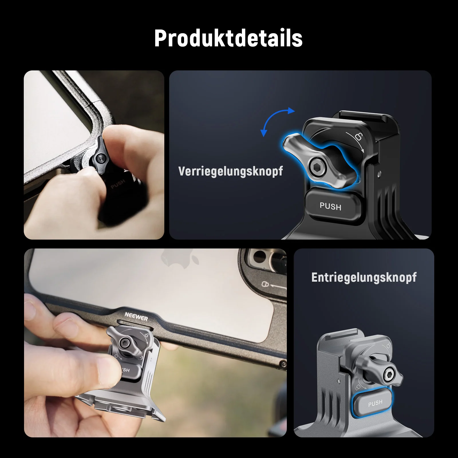 NEEWER PA124 Handy-Stativhalterung mit Arca-Basis - Image 14