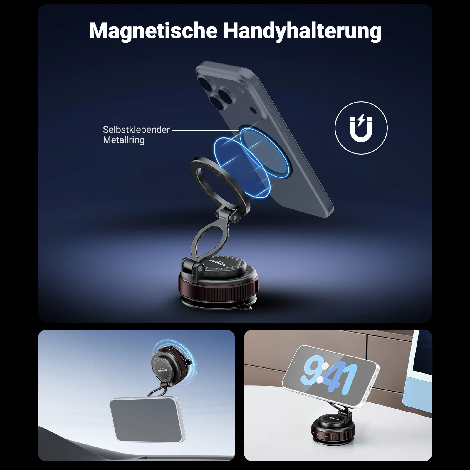 NEEWER PA138 Magnetische Vakuum-Saughalterung (360° Verstellbar) - Image 3