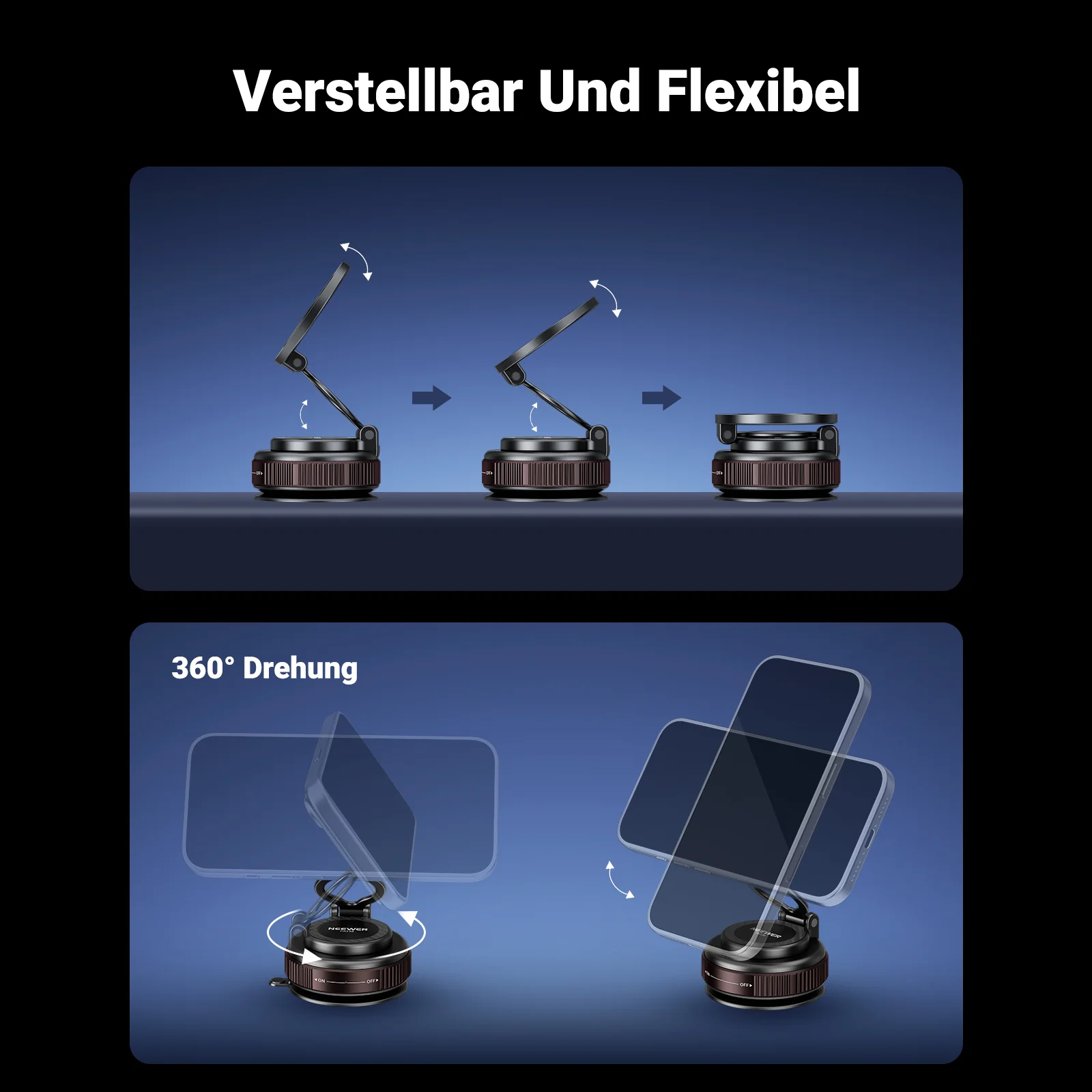 NEEWER PA138 Magnetische Vakuum-Saughalterung (360° Verstellbar) - Image 4
