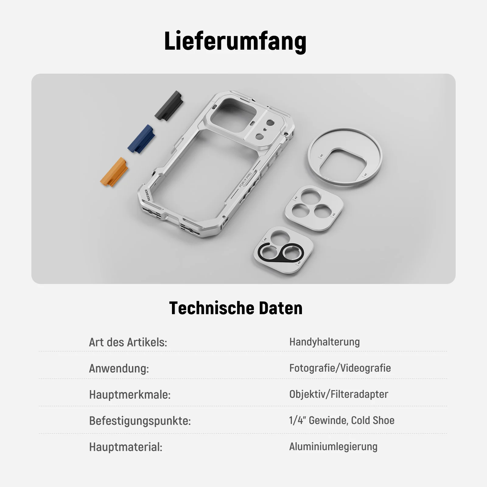 NEEWER PA143/PA144 Phone Cage kompatibel mit iPhone 17 Pro/Pro Max - Image 16