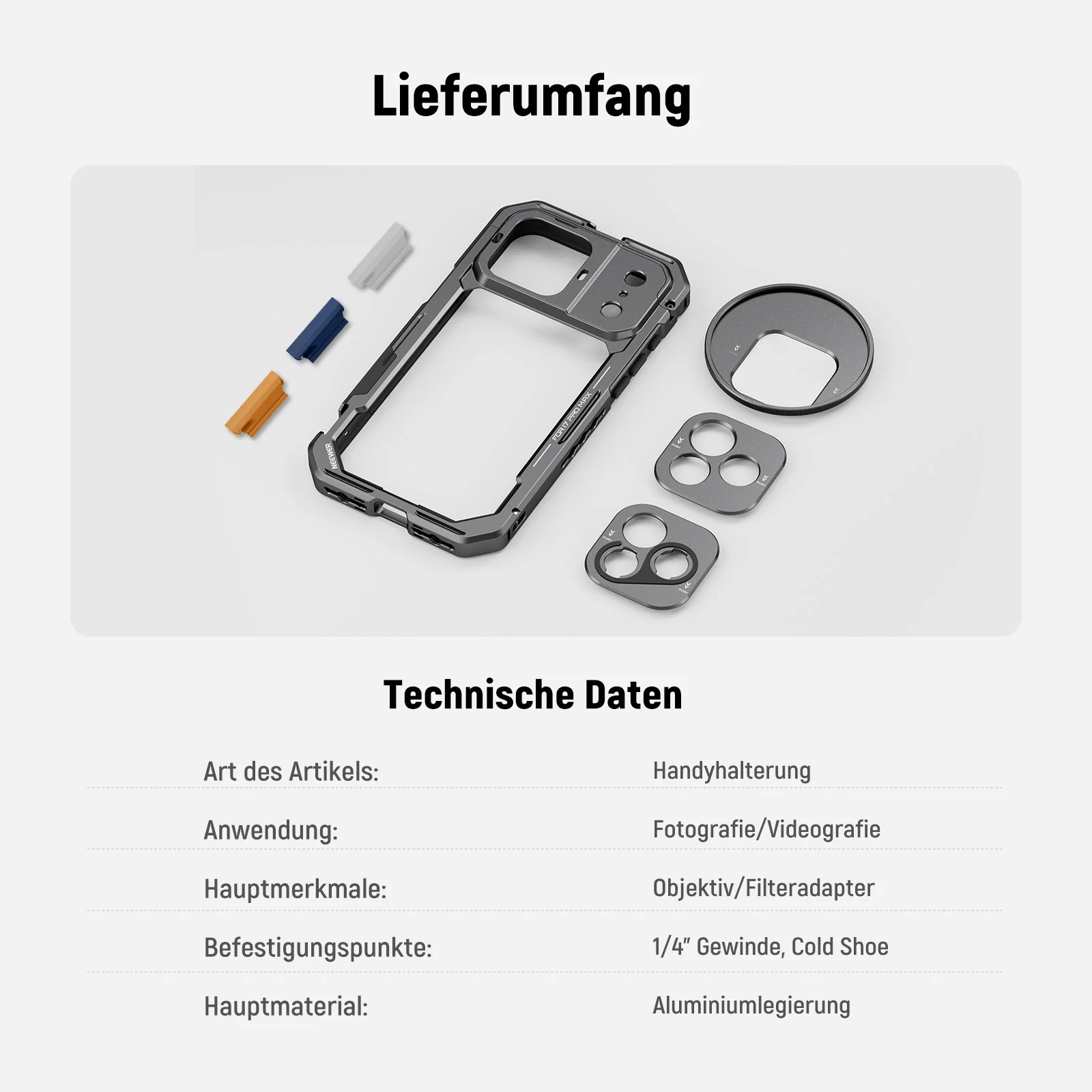 NEEWER PA143/PA144 Phone Cage kompatibel mit iPhone 17 Pro/Pro Max - Image 24