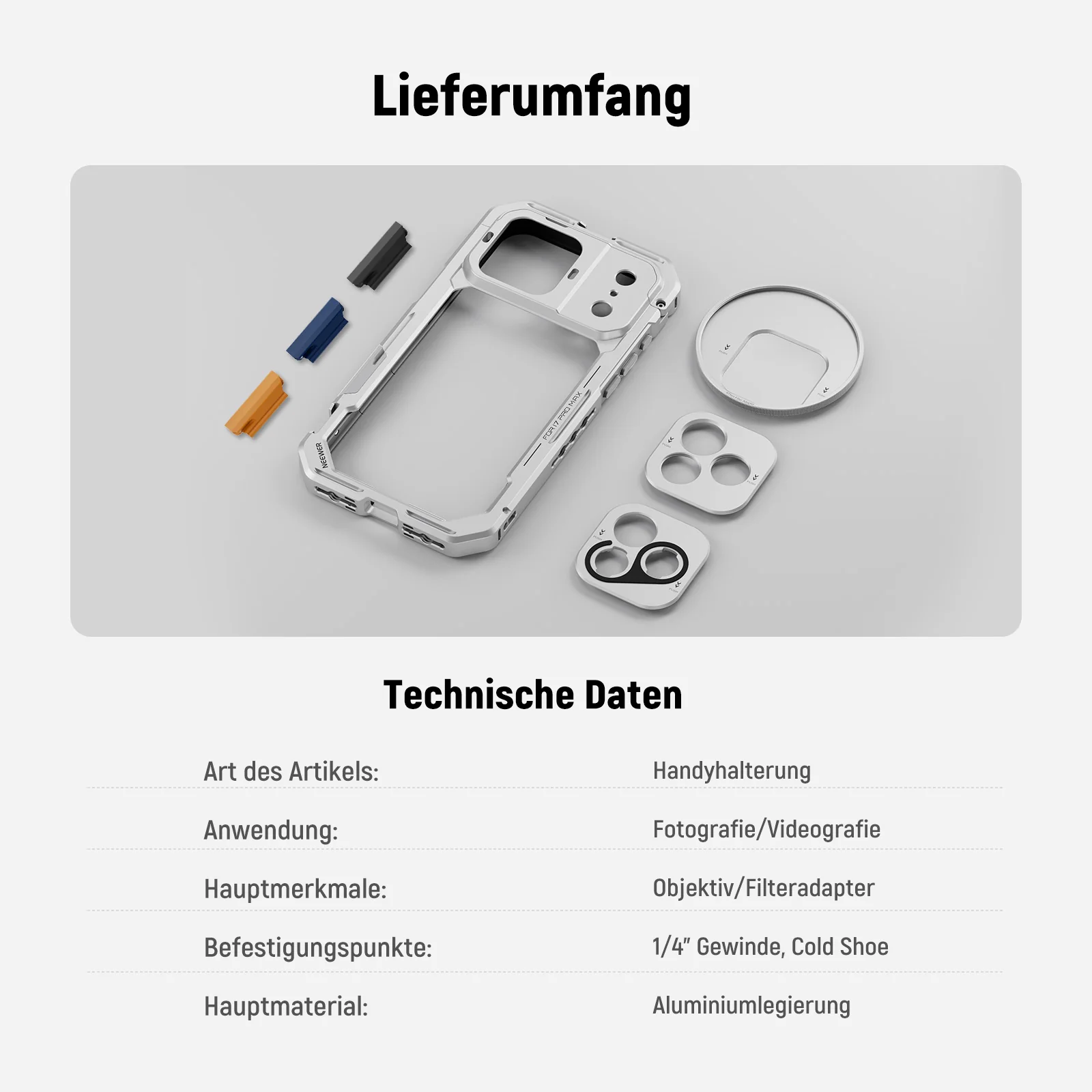 NEEWER PA143/PA144 Phone Cage kompatibel mit iPhone 17 Pro/Pro Max - Image 32