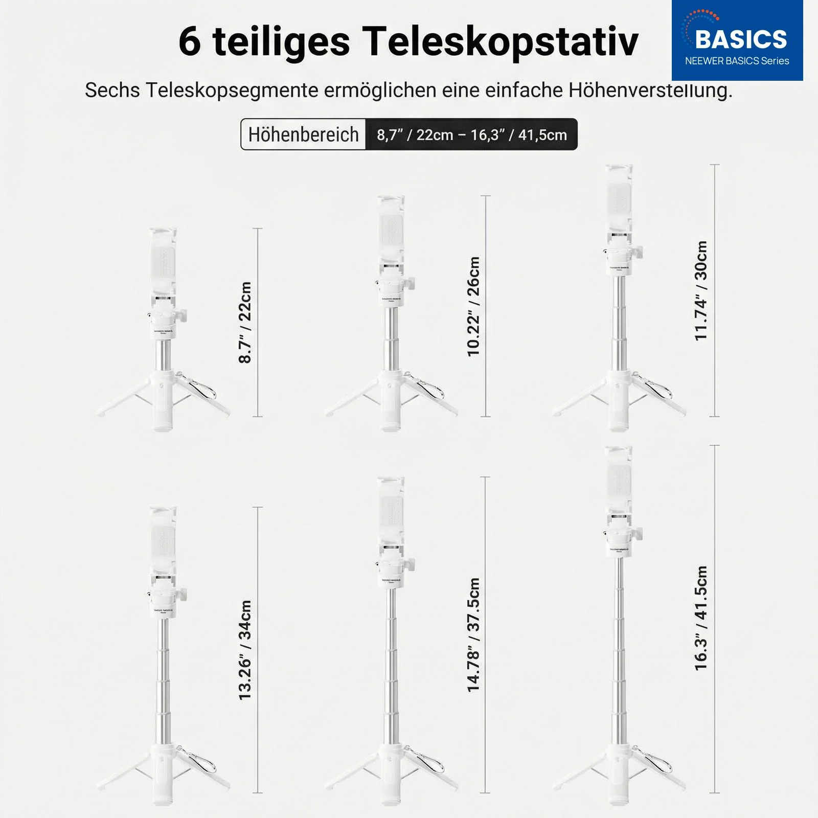 NEEWER BASICS PA986 Mini-Handystativ mit Selfiestick - Image 11