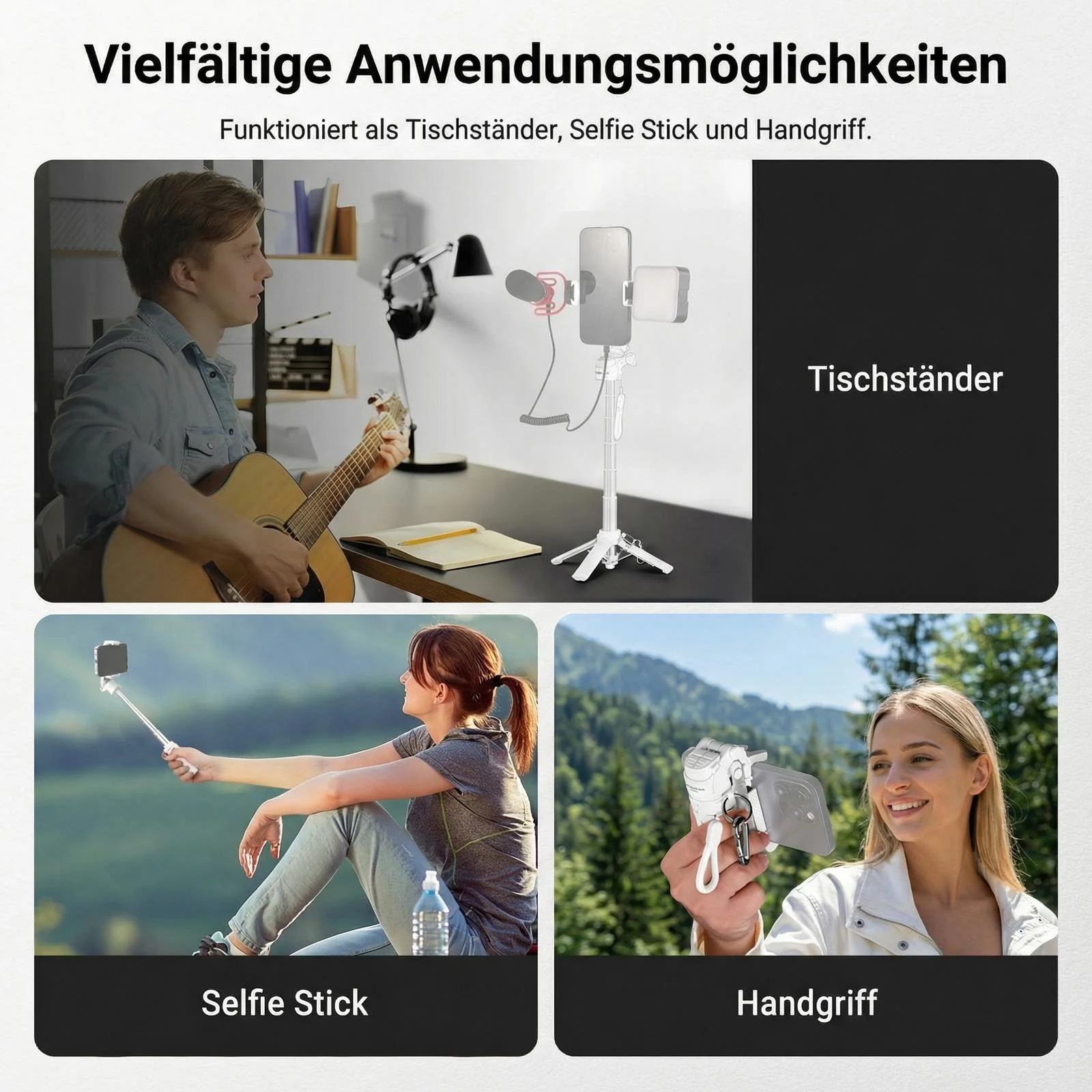 NEEWER BASICS PA986 Mini-Handystativ mit Selfiestick - Image 13
