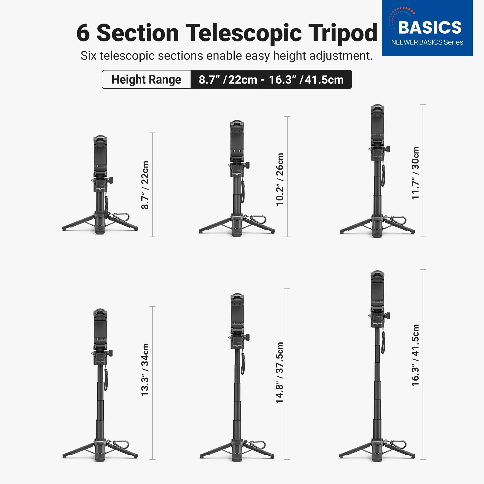 NEEWER BASICS PA986 Mini-Handystativ mit Selfiestick - Image 2