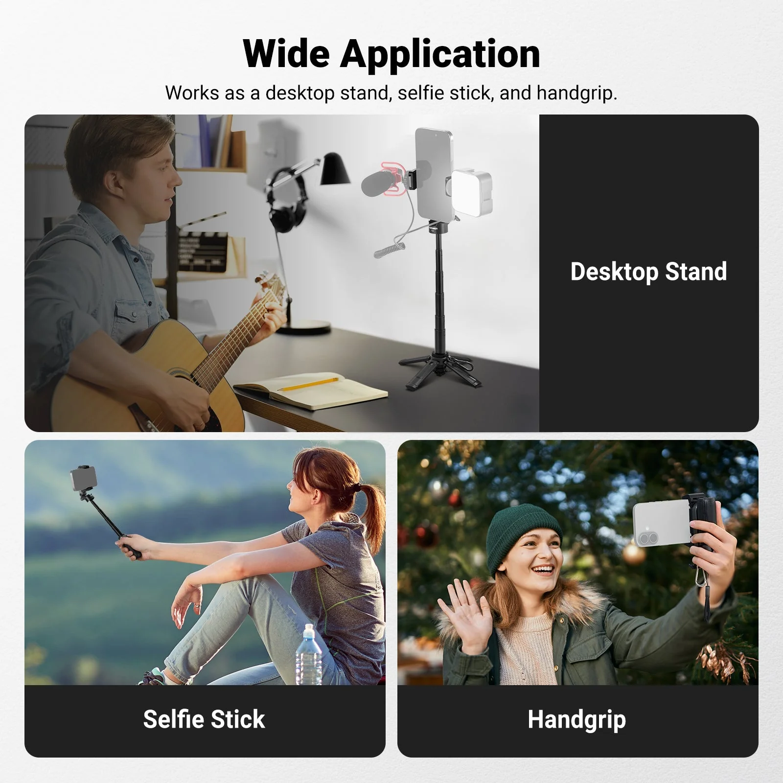 NEEWER BASICS PA986 Mini-Handystativ mit Selfiestick - Image 4