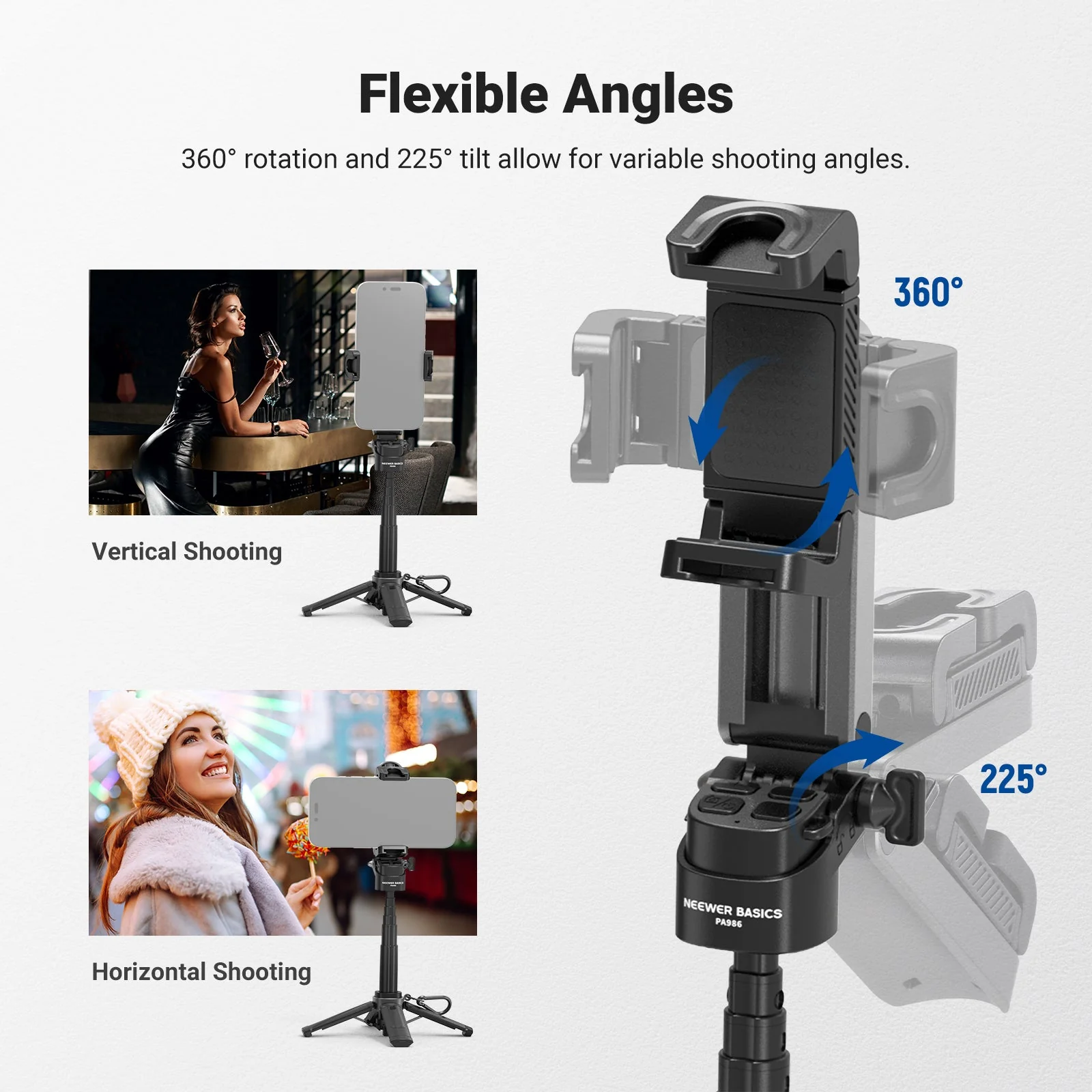 NEEWER BASICS PA986 Mini-Handystativ mit Selfiestick - Image 5