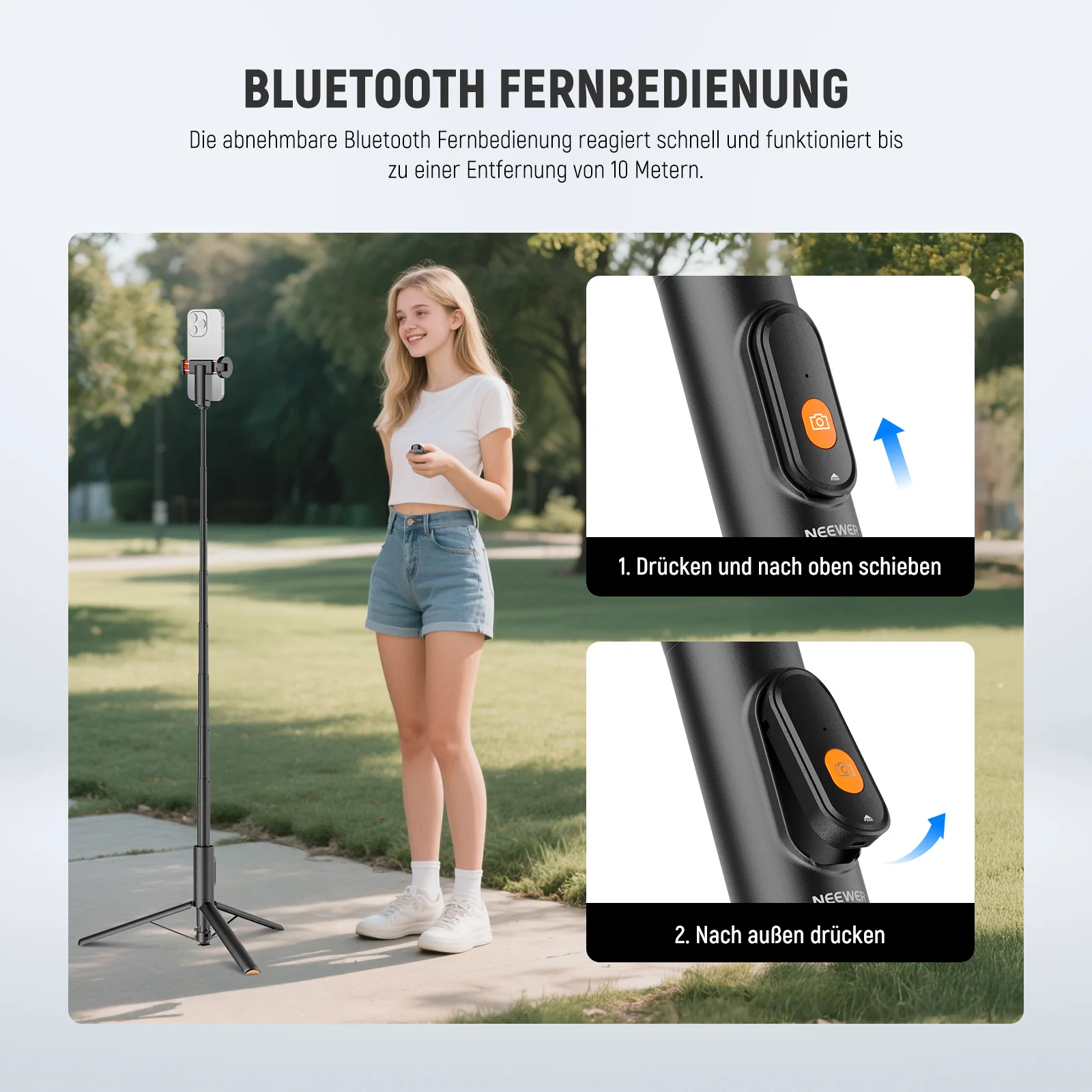 NEEWER PA992 147cm Schnellverschluss Selfie Stick Stativ für Smartphones - Image 4