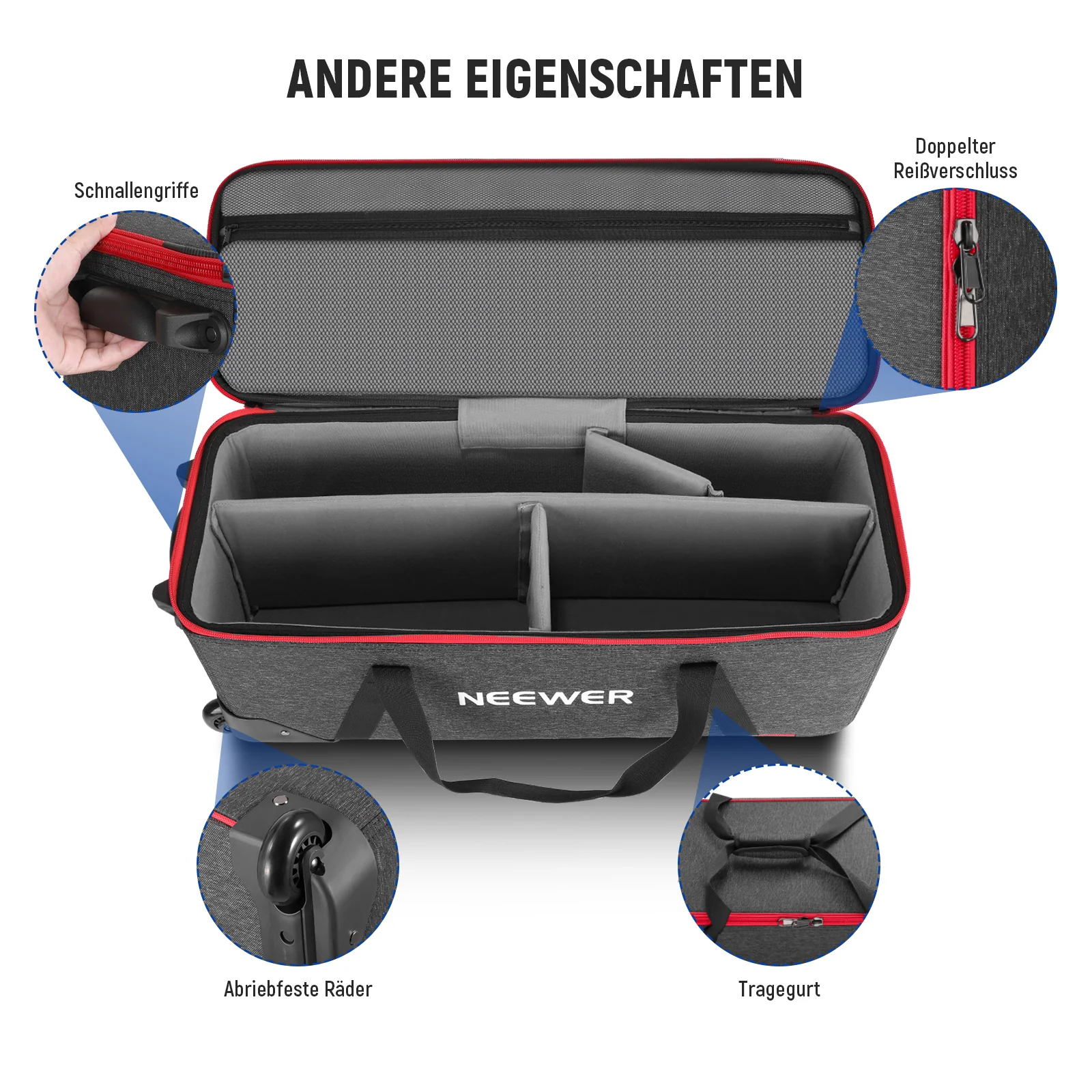 NEEWER PB005 / PB009 Trolley mit Rädern für Fotostudio Ausrüstung - Image 8