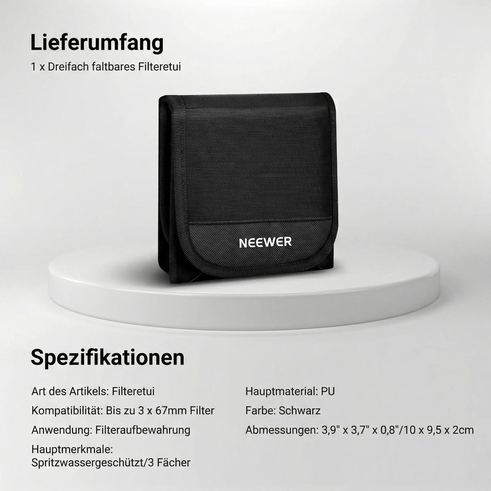 NEEWER PB14/PB15 67mm/82mm Dreifach faltbare Filtertasche - Image 7