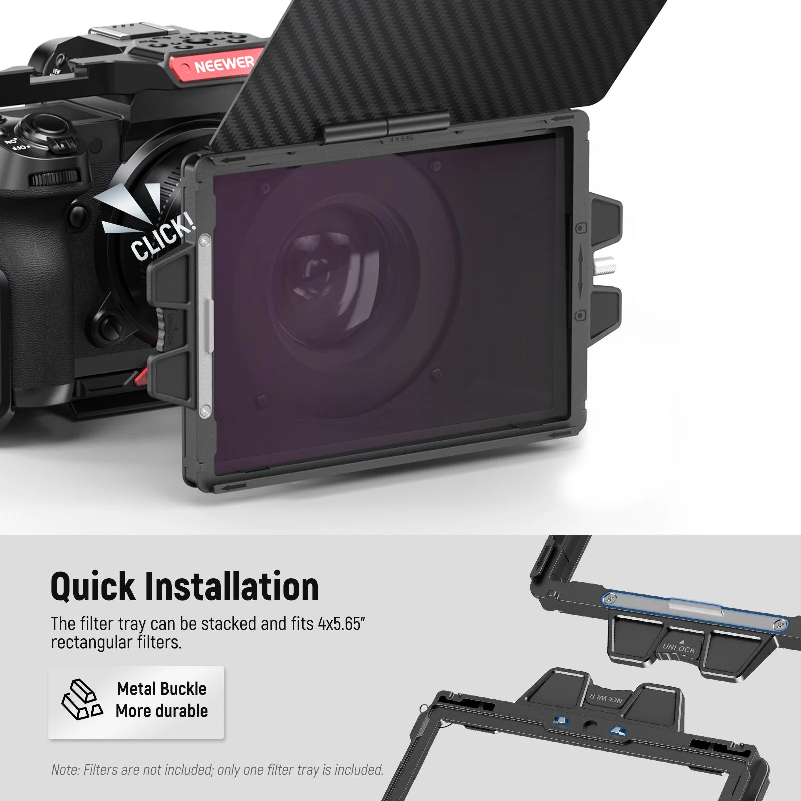 NEEWER PG002 Mini Matte Box mit einem 4" x5,65 Filterfach & 4 Adapterring - Image 2
