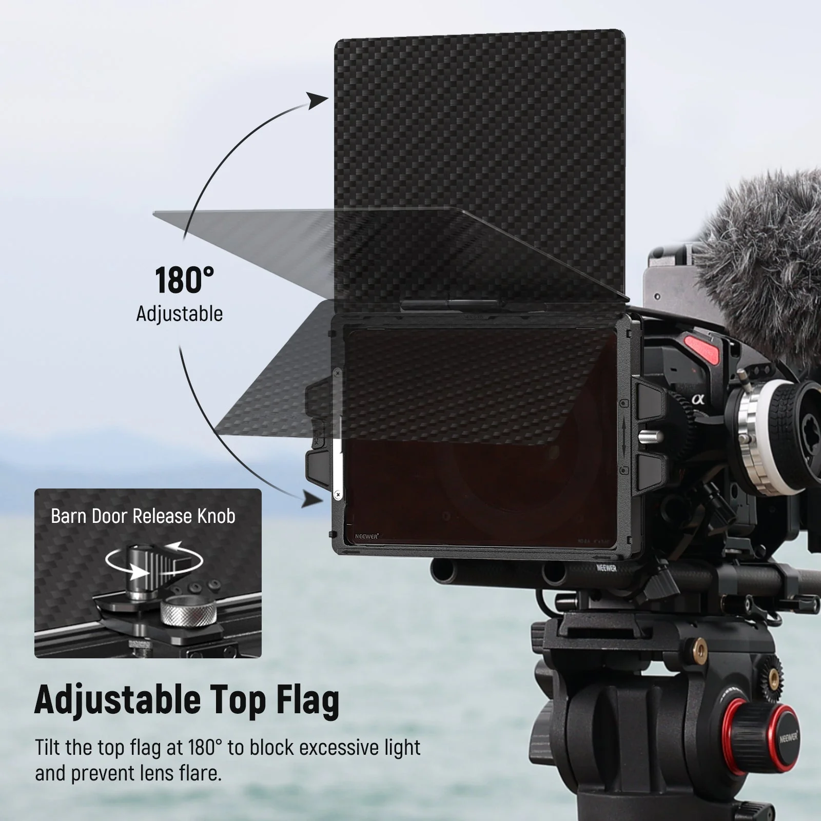 NEEWER PG002 Mini Matte Box mit einem 4" x5,65 Filterfach & 4 Adapterring - Image 4