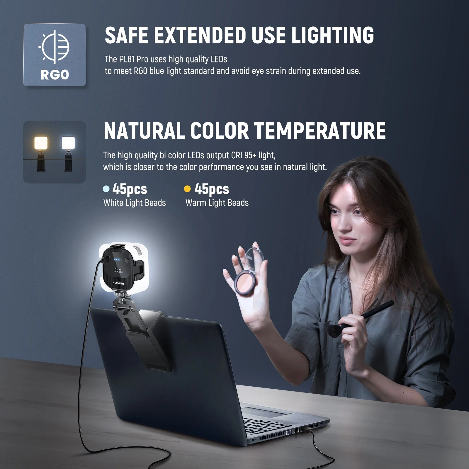 NEEWER PL81 PRO Bi-Color LED Streaming Licht - Image 7