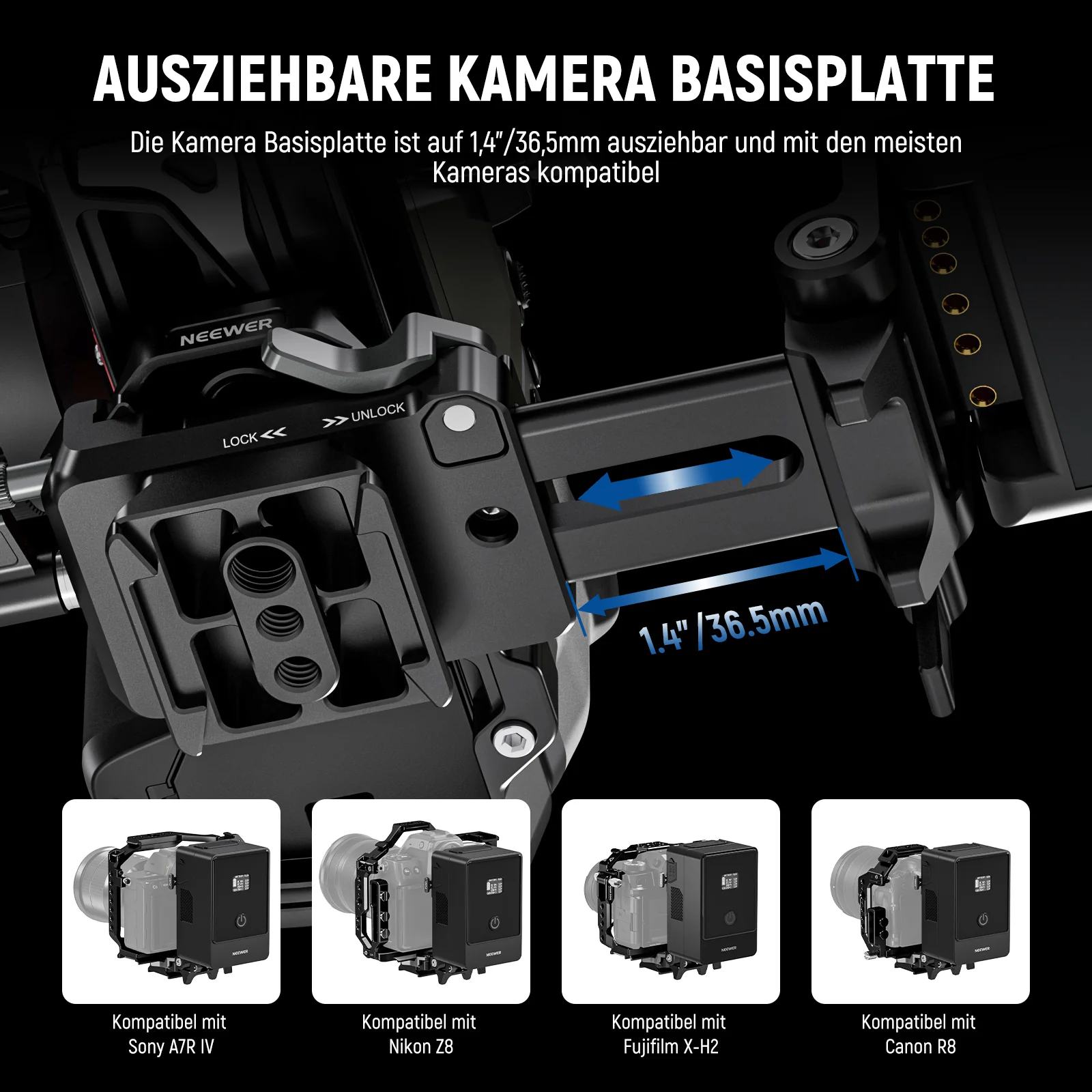 NEEWER PS015 Faltbare V Mount Akku Platte - Image 6
