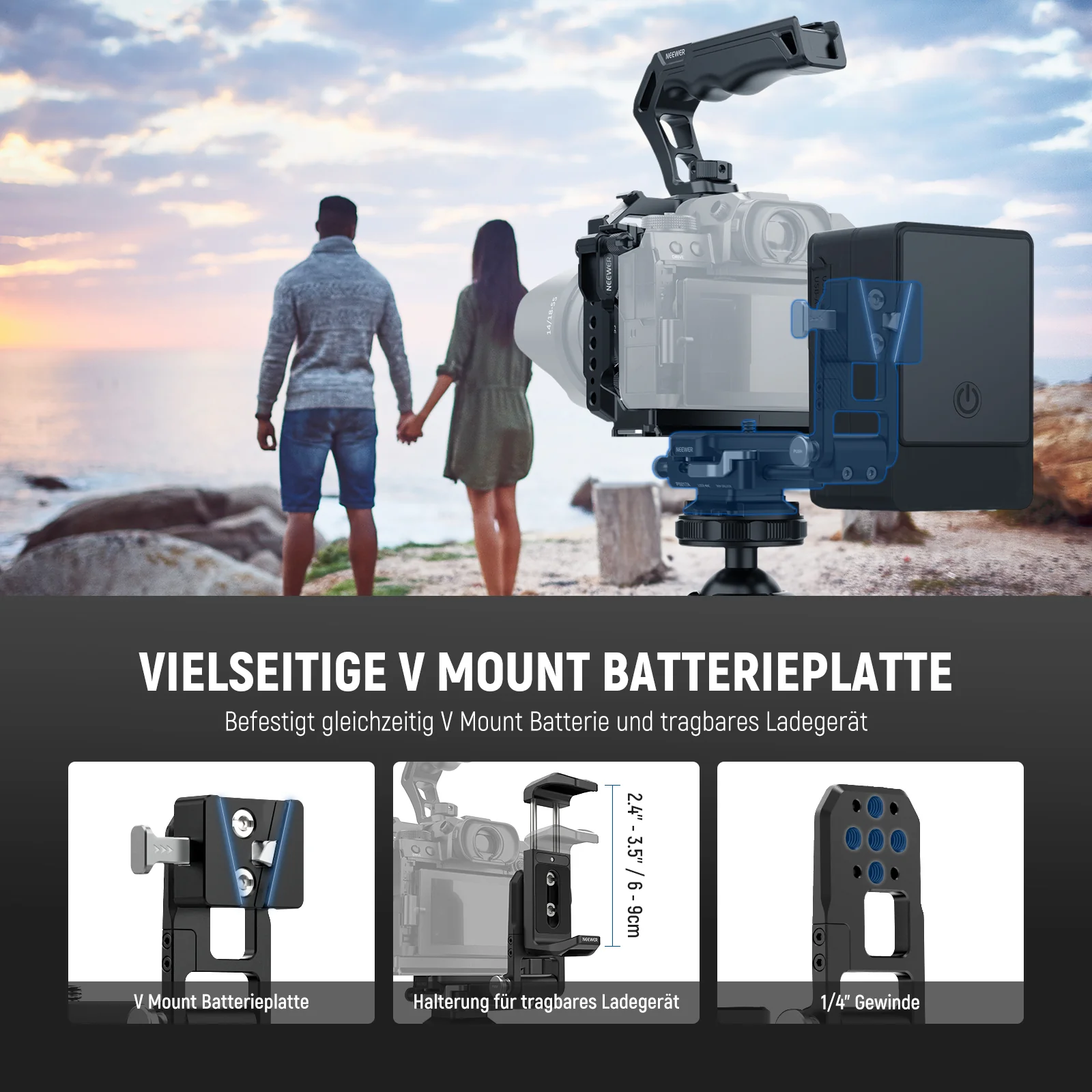 NEEWER PS017B Leichte V-Mount Akkuplatte - Image 2