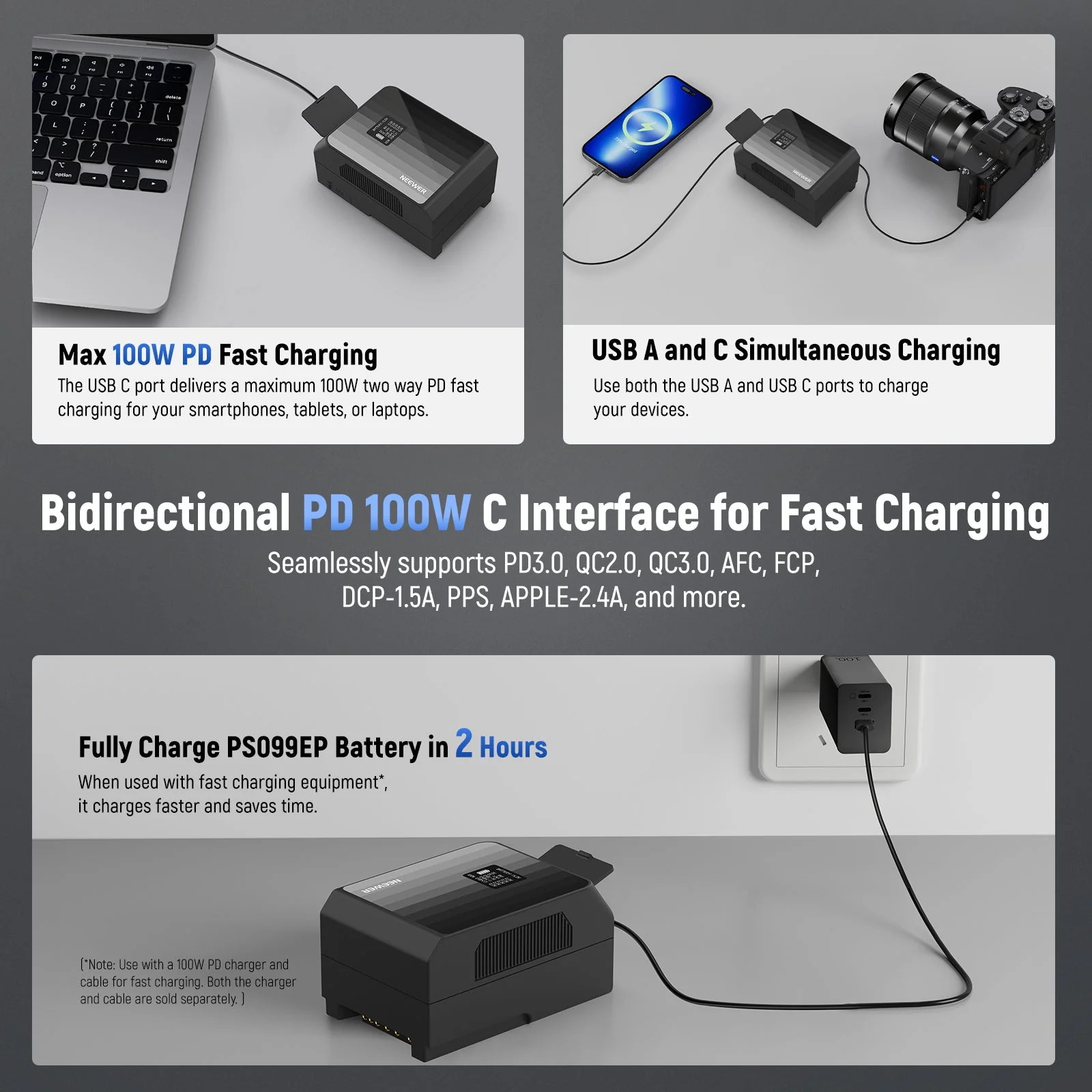 NEEWER Mini V Mount Akku PS099EP 6800mAh 99Wh - Image 4