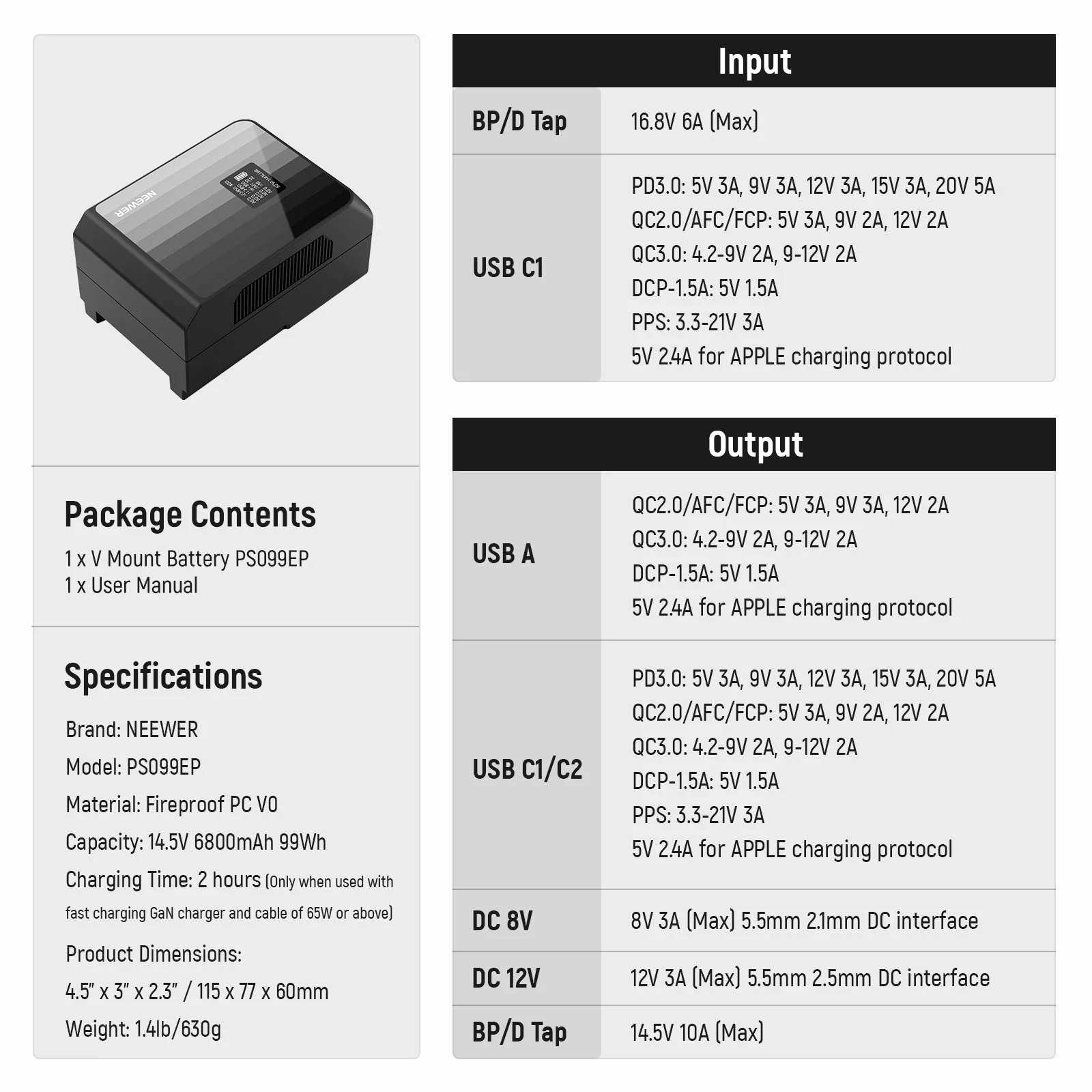 NEEWER Mini V Mount Akku PS099EP 6800mAh 99Wh - Image 9