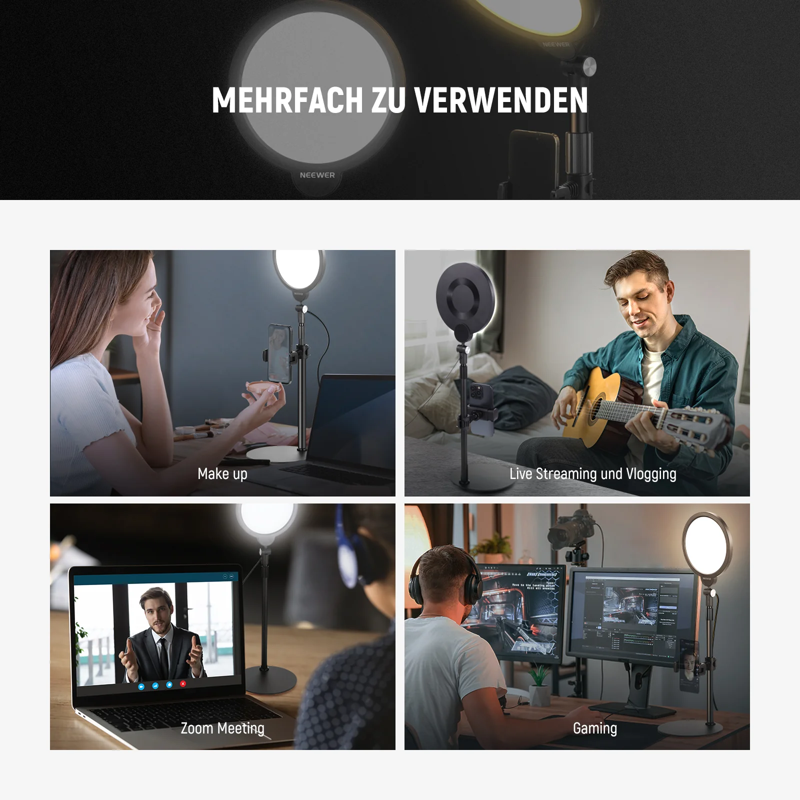 NEEWER BASICS R06 7" Tisch Handy Selfie Licht Set - Image 7