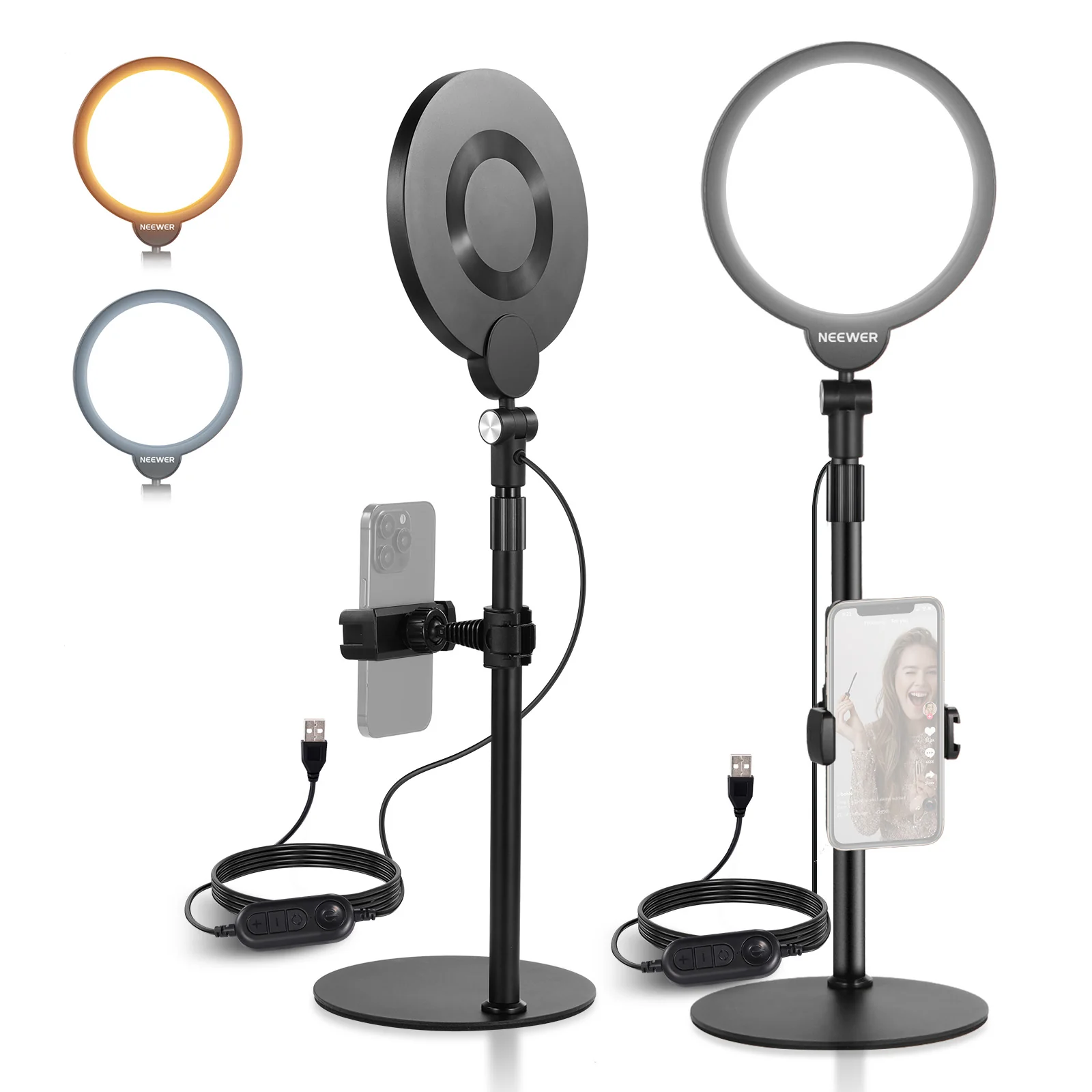 NEEWER BASICS R06 7" Tisch Handy Selfie Licht Set - Image 9