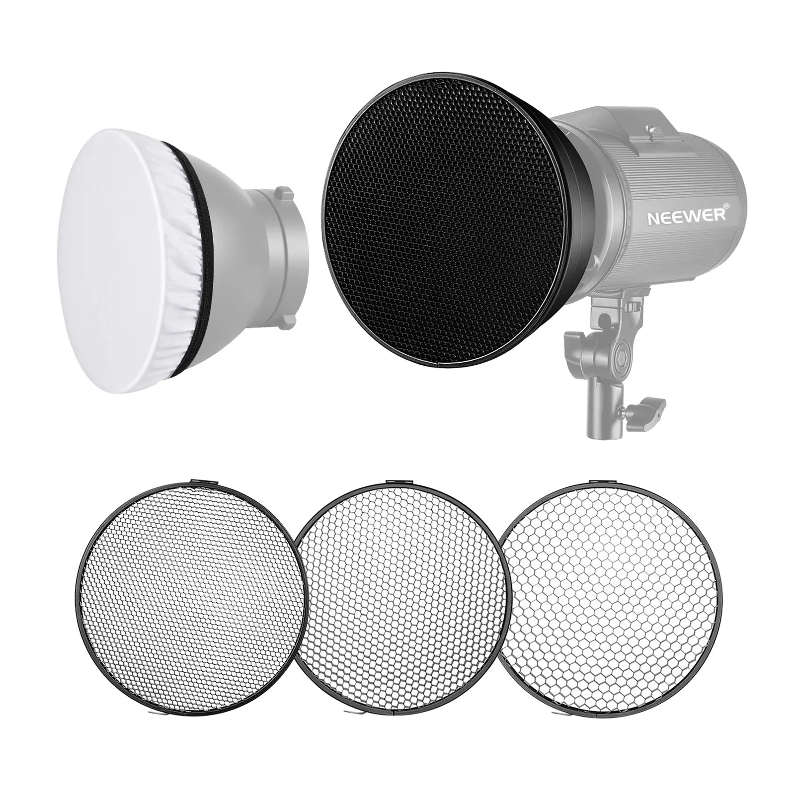 NEEWER Reflektor 7" mit 20/40/60 Grad Honeycomb Gitter
