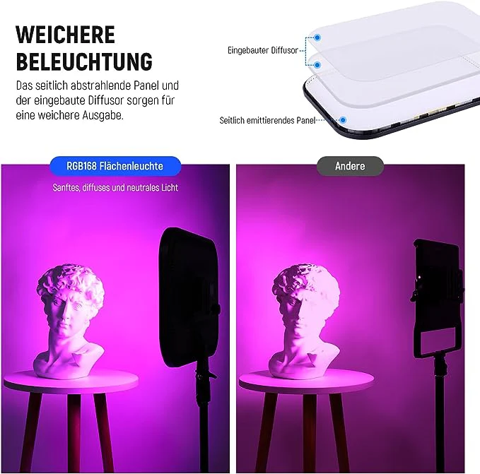 NEEWER 2er Pack RGB168 18.3 Zoll LED Videoleuchte mit Stative - Image 3