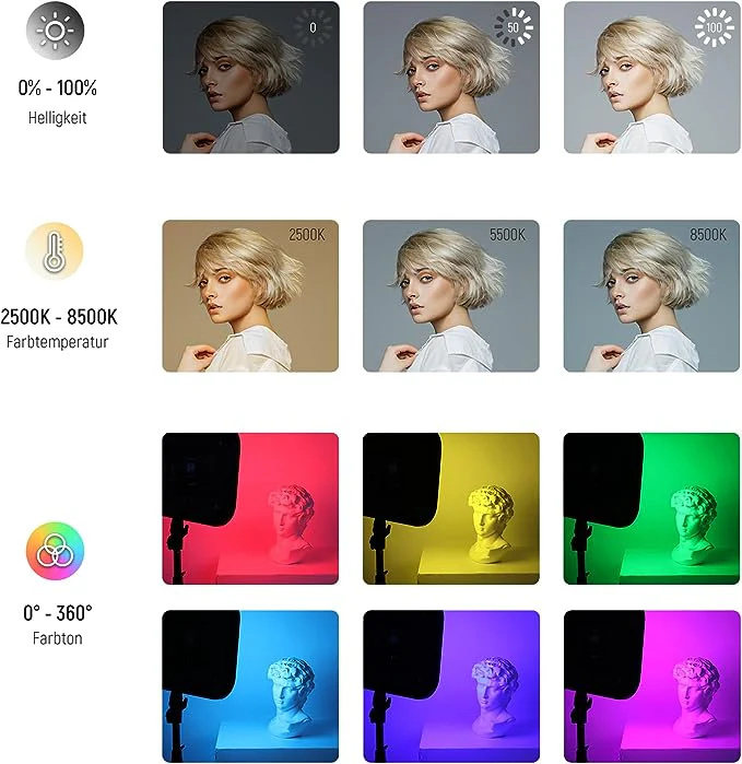 NEEWER 2er Pack RGB168 18.3 Zoll LED Videoleuchte mit Stative - Image 6