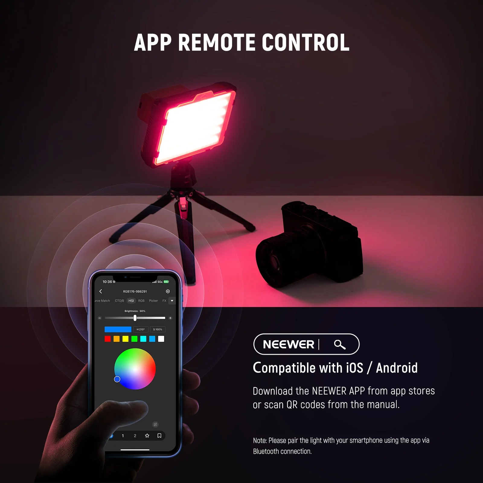 NEEWER RGB176 LED Videolicht mit 4000mAh NP-F750 Ersatzakku - Image 3