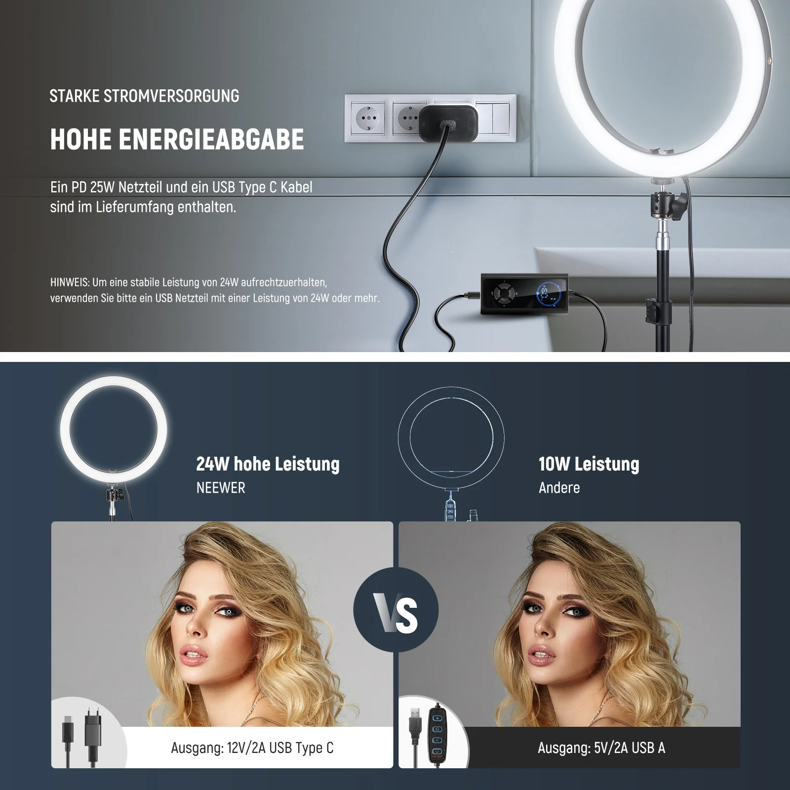 NEEWER RH12B 12" 24W LED Ringlicht - Image 5
