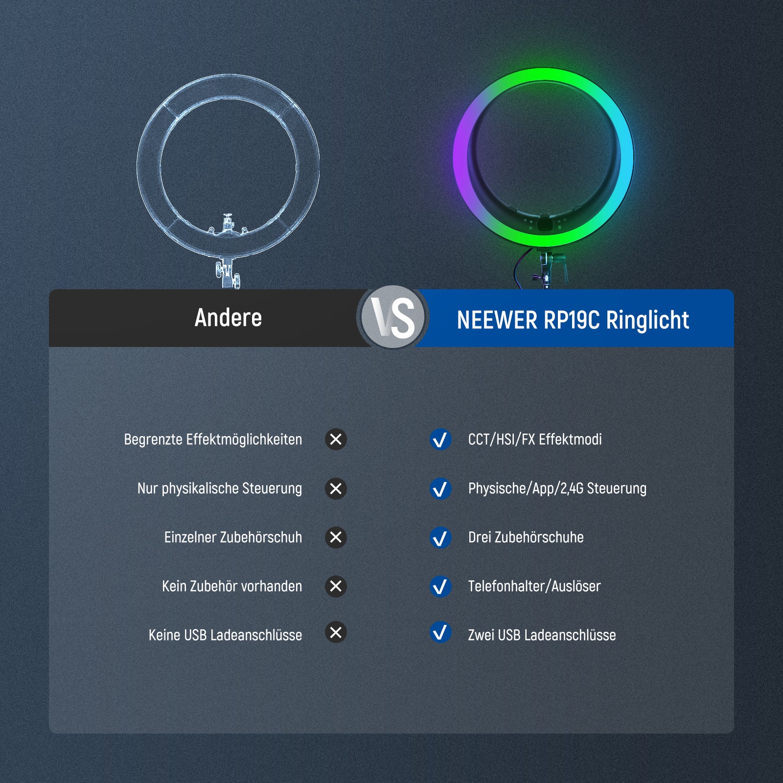 NEEWER RP19C 19"  RGB Ringlicht - Image 8