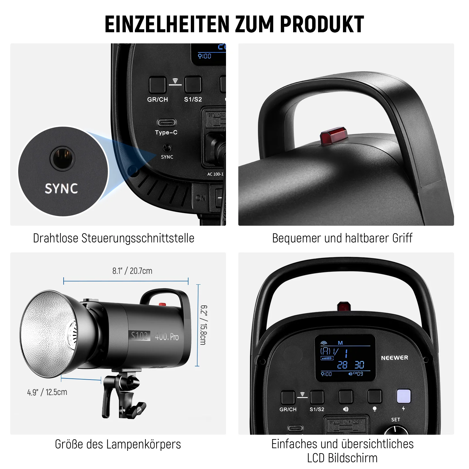 NEEWER S102-400W PRO Stroboskop Blitzlicht - Image 8