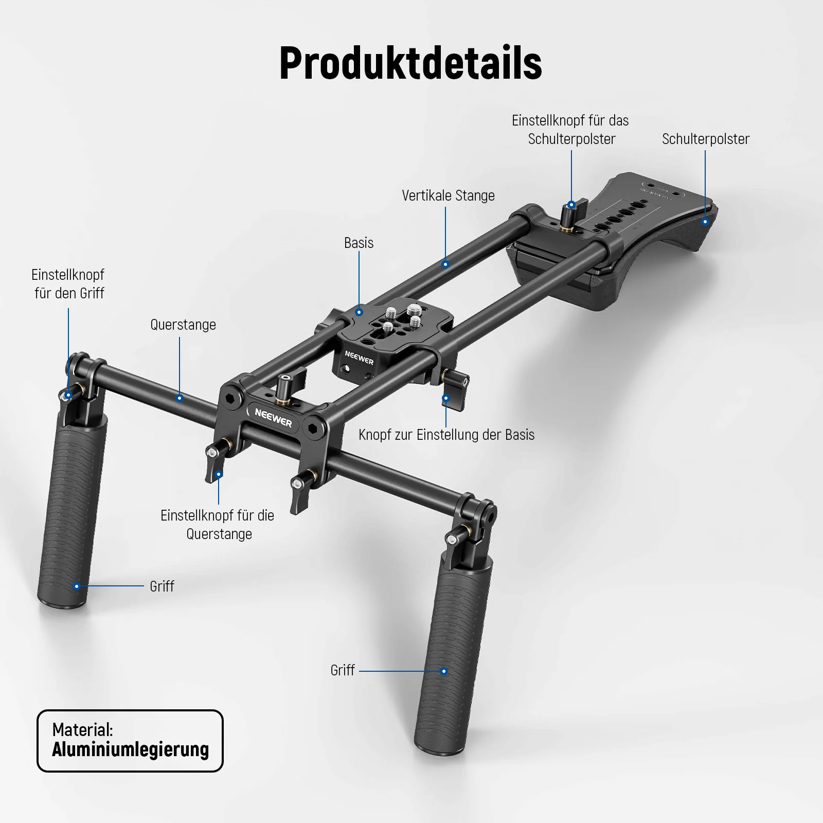 NEEWER SR004 Universal Schulterstativ Rig Set - Image 2