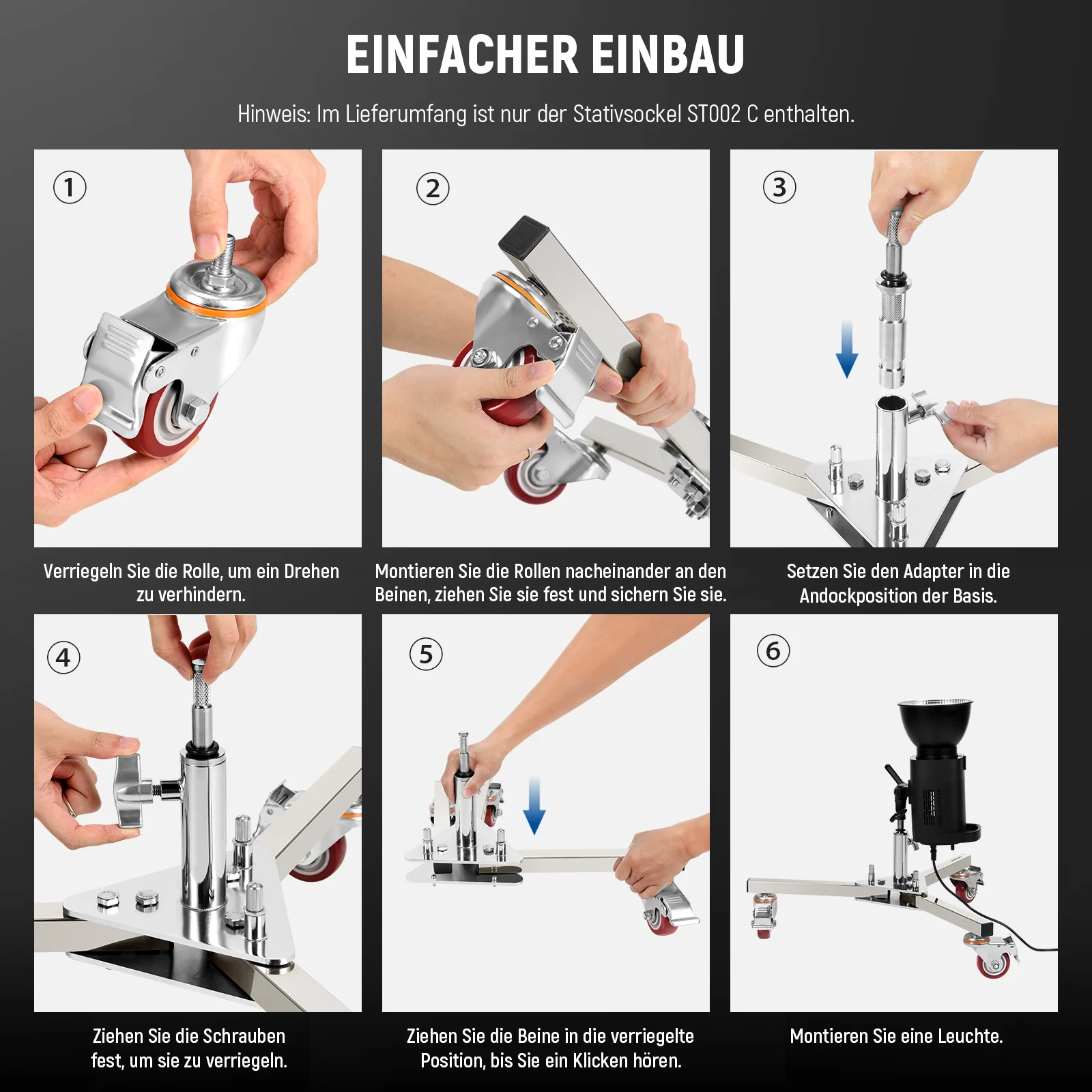 NEEWER ST002 Hochleistungs Edelstahl Lichtstativ Basis - Image 8