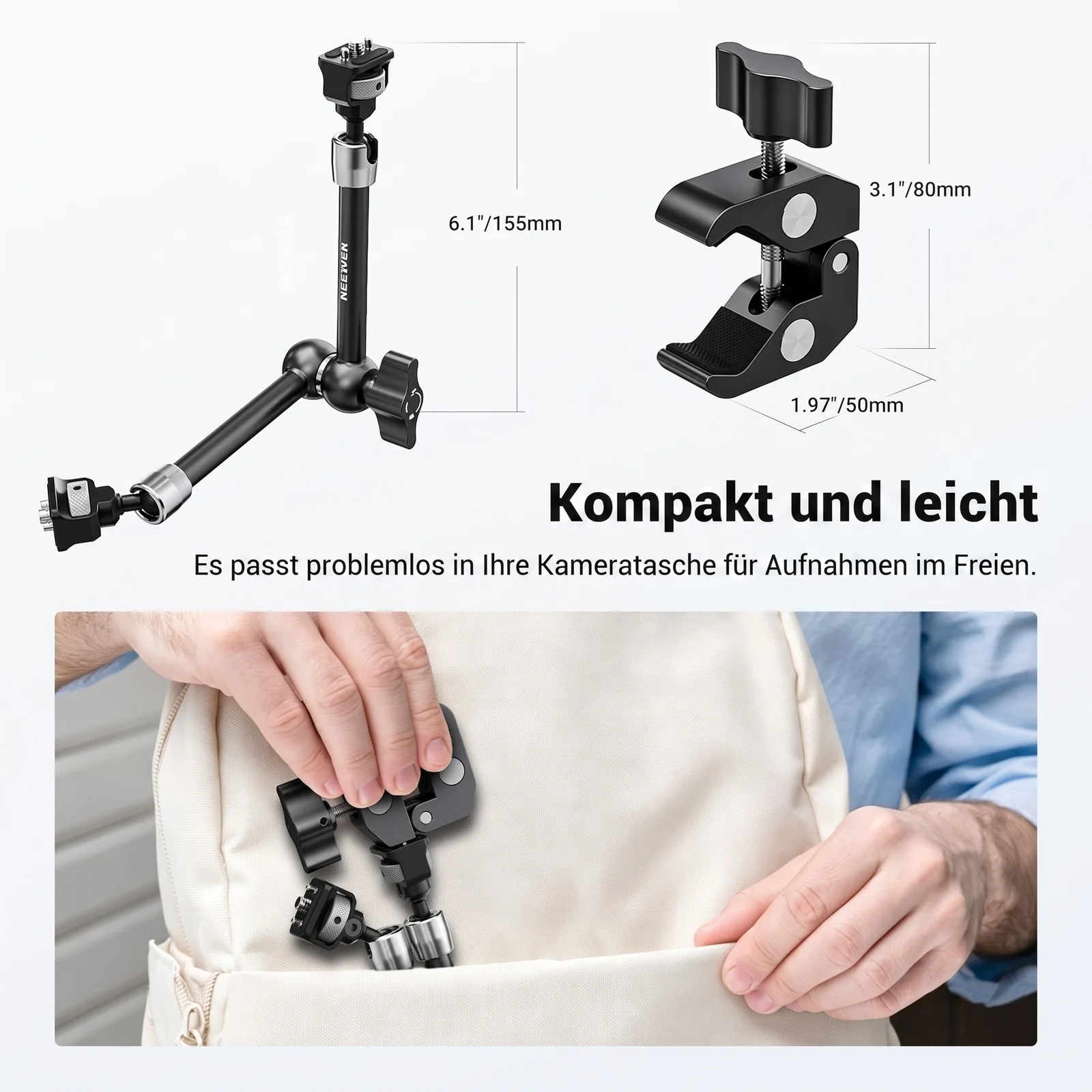 NEEWER ST07C/ST16C Magic Arm mit Super Clamp Set - Image 13