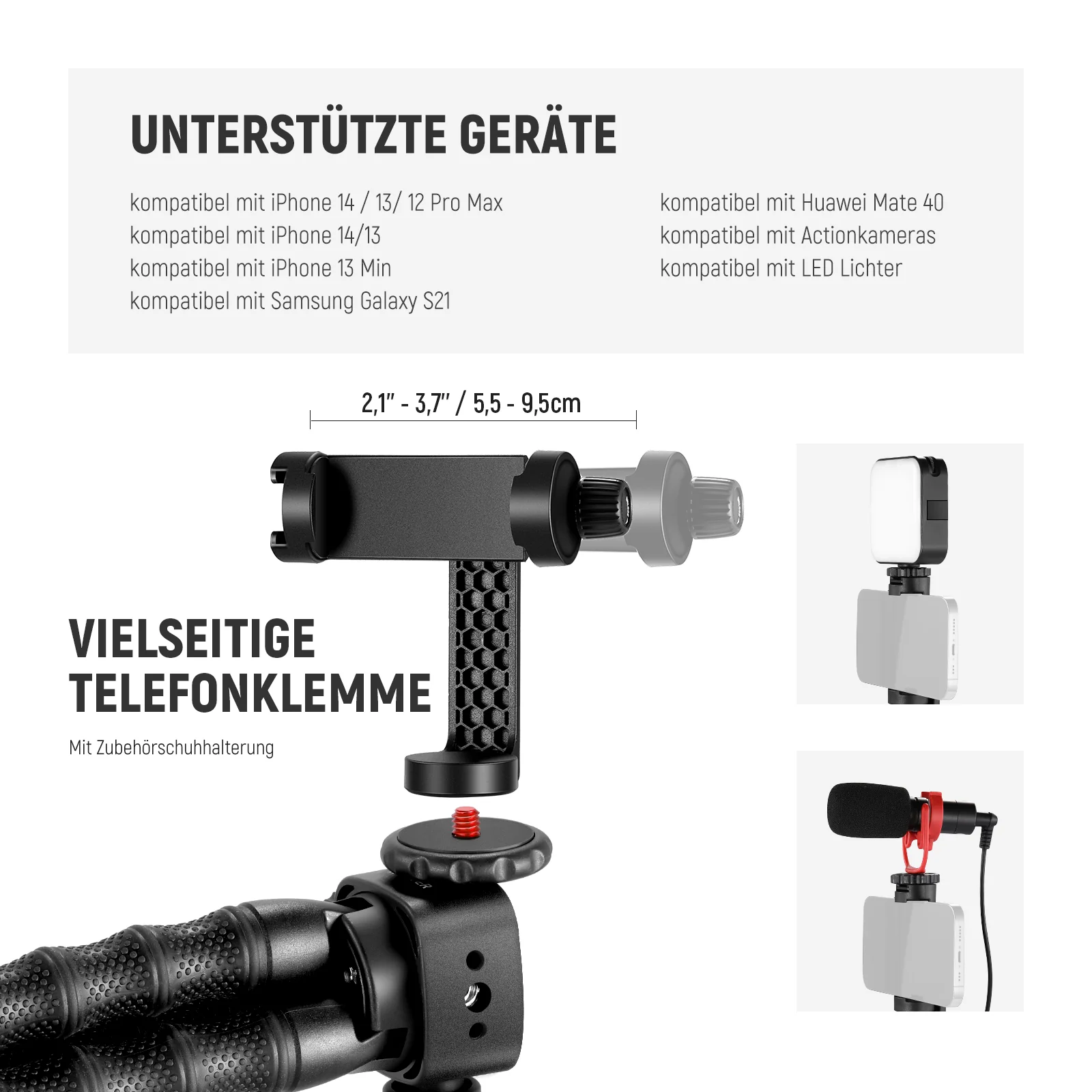 NEEWER T91 Flexibles Stativ Vlog-Stativ mit 2 magischen Armen - Image 4