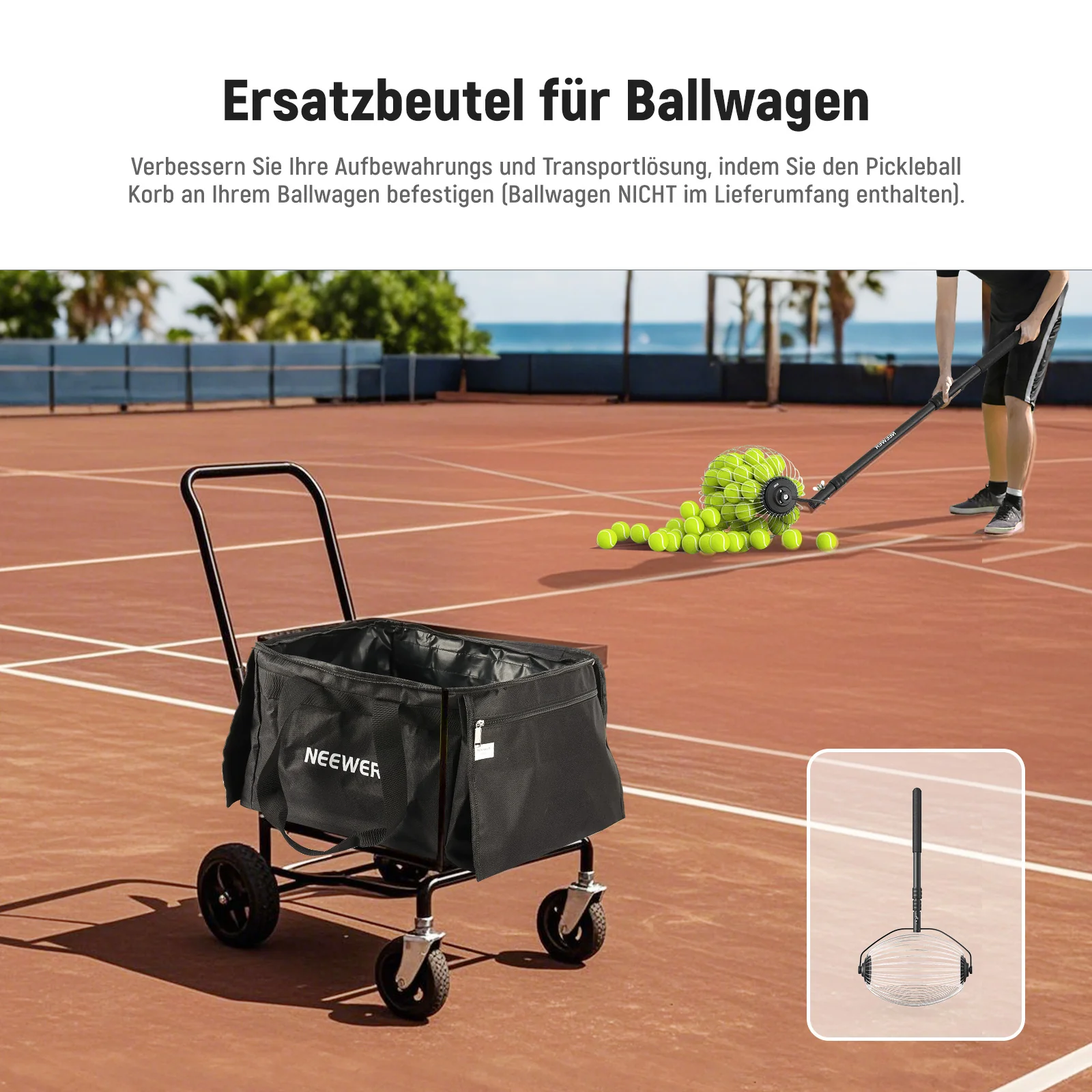 NEEWER TB01B Tennis- & Pickleball-Sammeltasche - Image 4